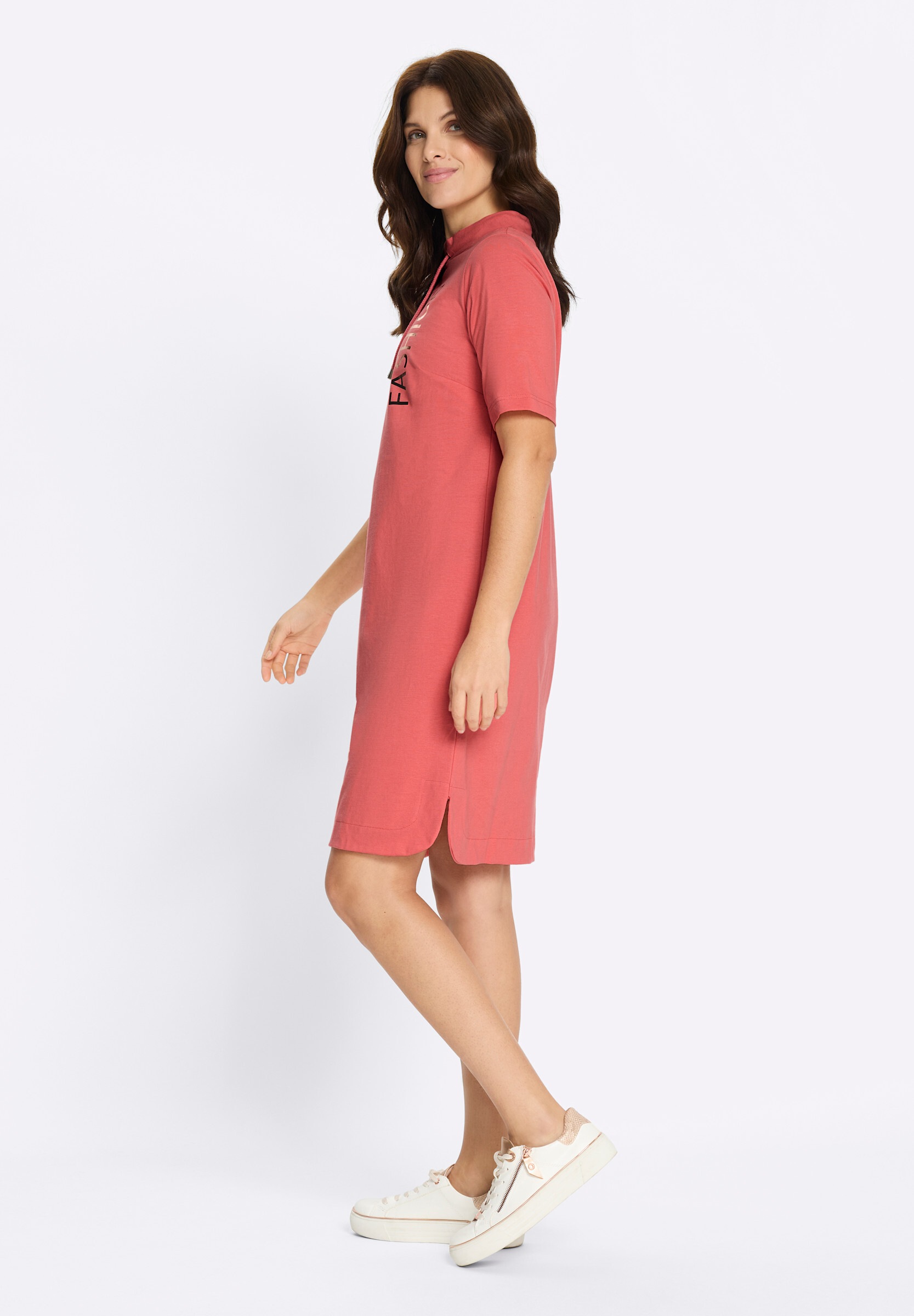 Sieh an! Jerseykleid »Jersey-Kleid Jerseykleid mit abgerundeten Seitenschlitzen« Ohne Taschen