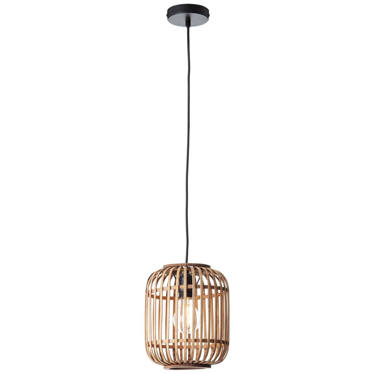 Brilliant Pendelleuchte »Woodrow« E27 1 Stk. Bambus Lampe im Boho Stil, 130 x 21 cm, E27