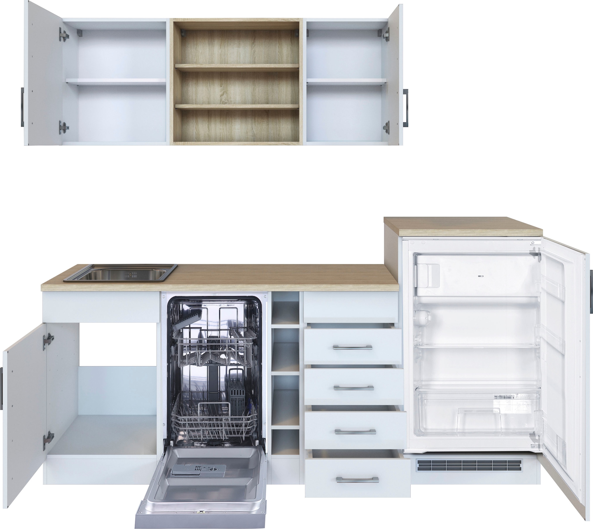 KOCHSTATION Küche »KS-Mali« Breite 210 cm, mit E-Geräten