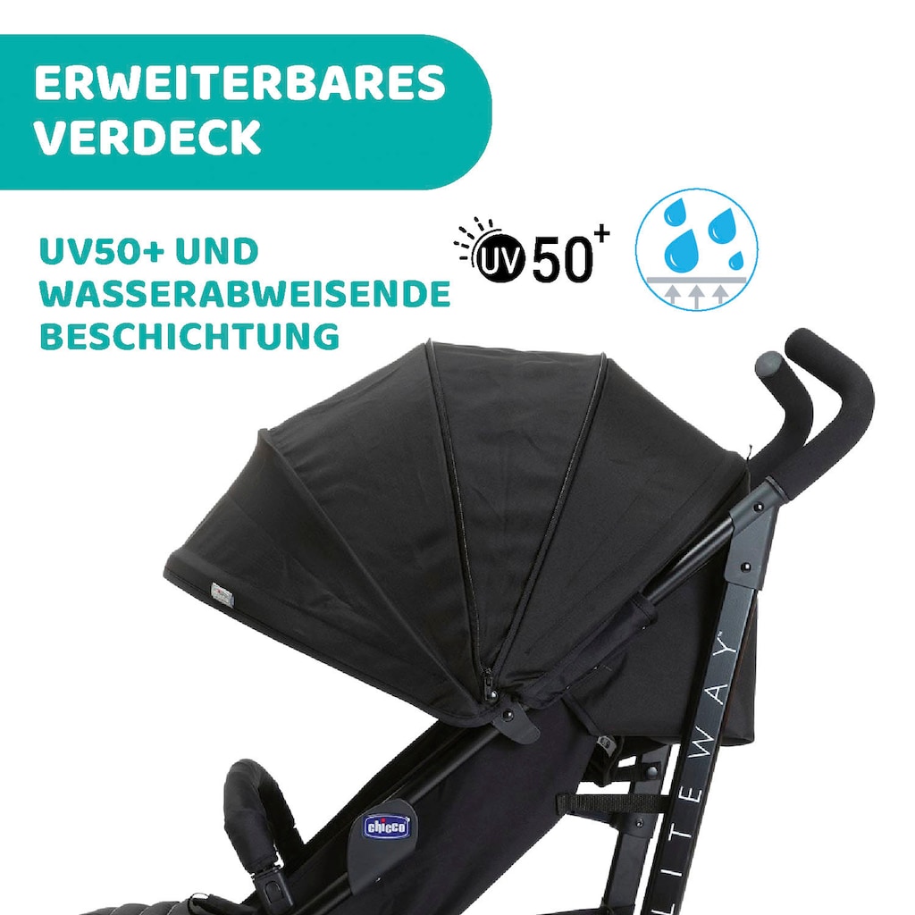 Chicco Sportbuggy »Lite Way4, Jet Black«, 22 kg