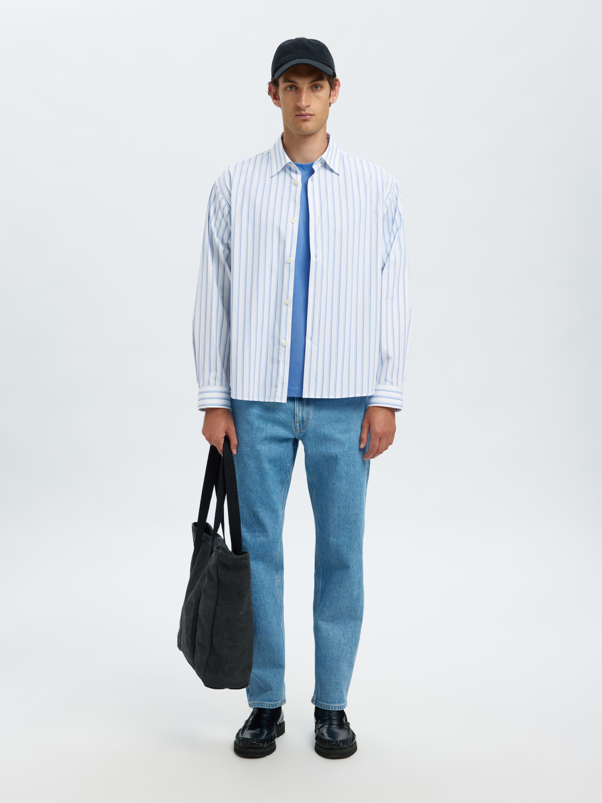 SELECTED HOMME Rundhalsshirt »SLHLOOSEOSCAR SS O-NECK TEE NOOS«