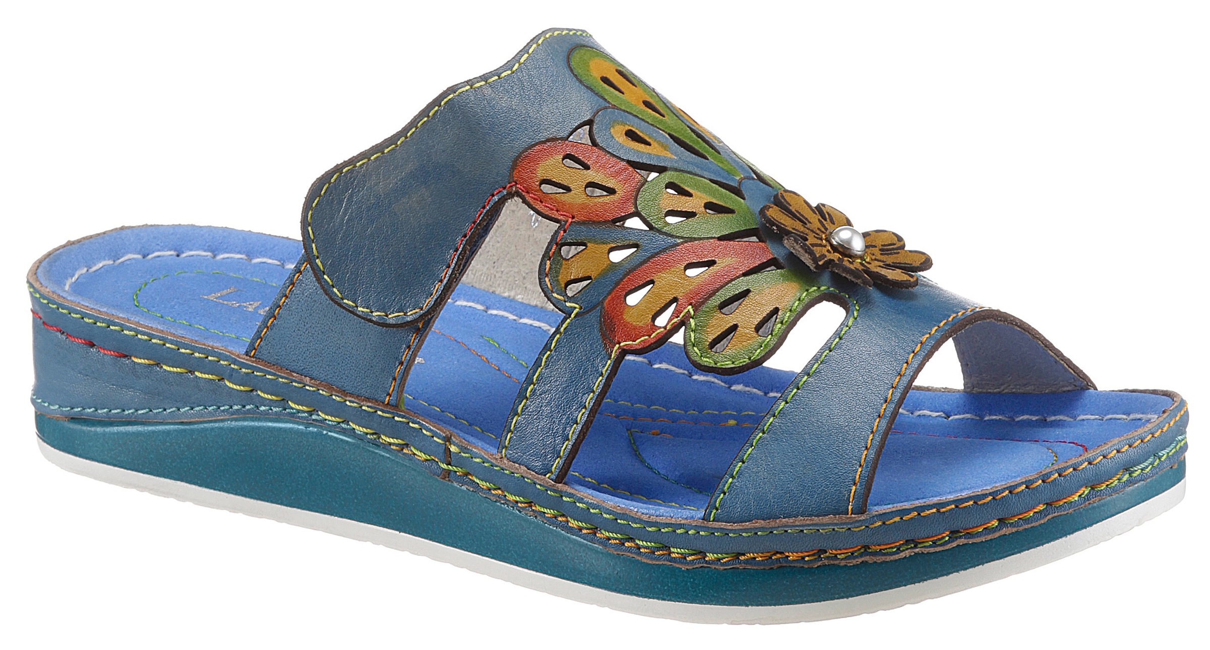 LAURA VITA Pantolette »BRCUELO 8121«, mit farbenfroher Applikation