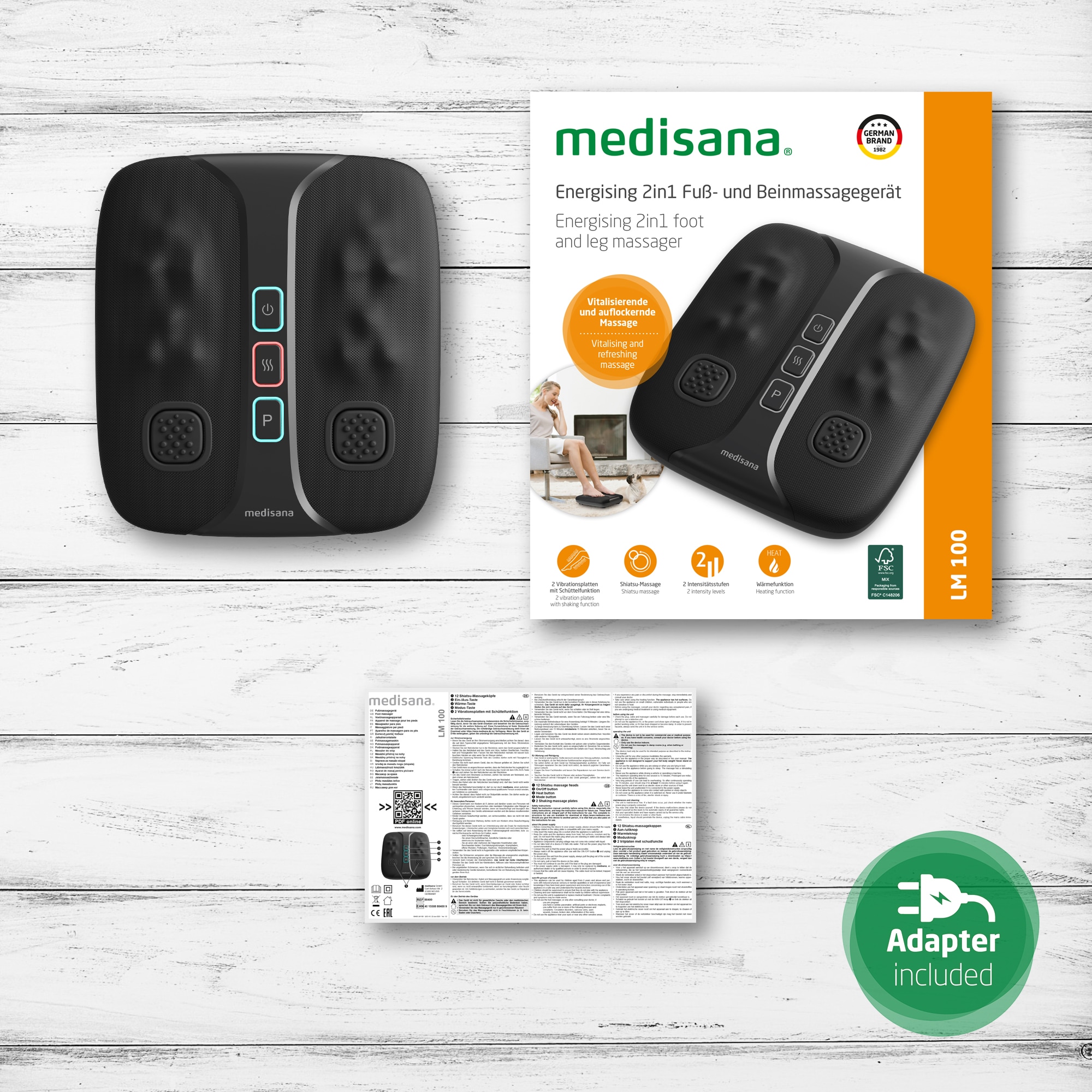 Medisana Fußmassagegerät »LM 100«, Fuß- und Beinmassagegerät für intensive Schüttel- und Shiatsu-Massage