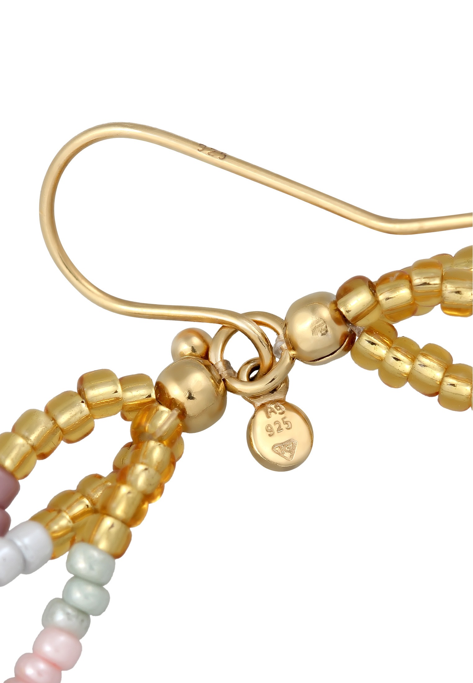 Elli Paar Ohrhänger »Ohrringe Ohrhänger Glasperlen 925 Sterling Silver Gold-plated«