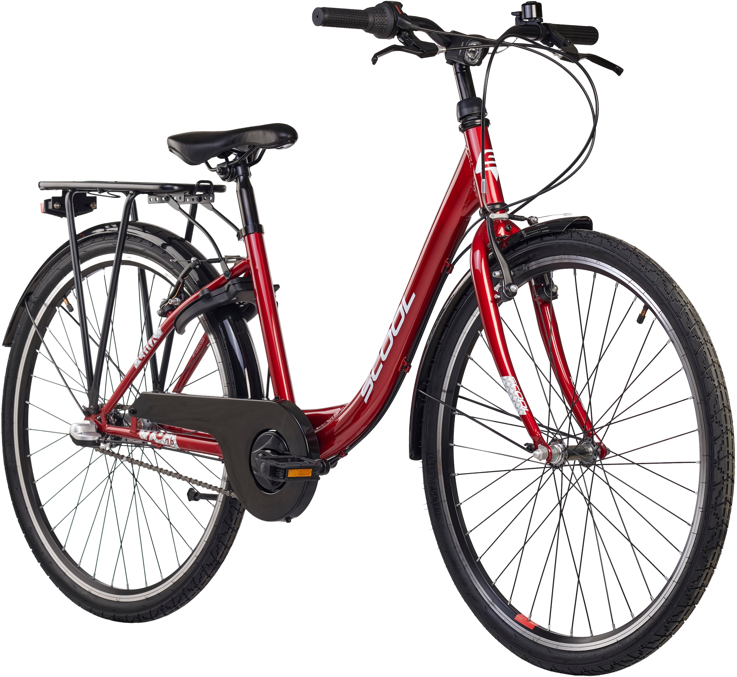 S’COOL Jugendfahrrad »S'COOL chiX« 3 Gang Shimano Nabenschaltung 26 Zoll, Jugendliche, mit Gepäckträger und Schutzblech