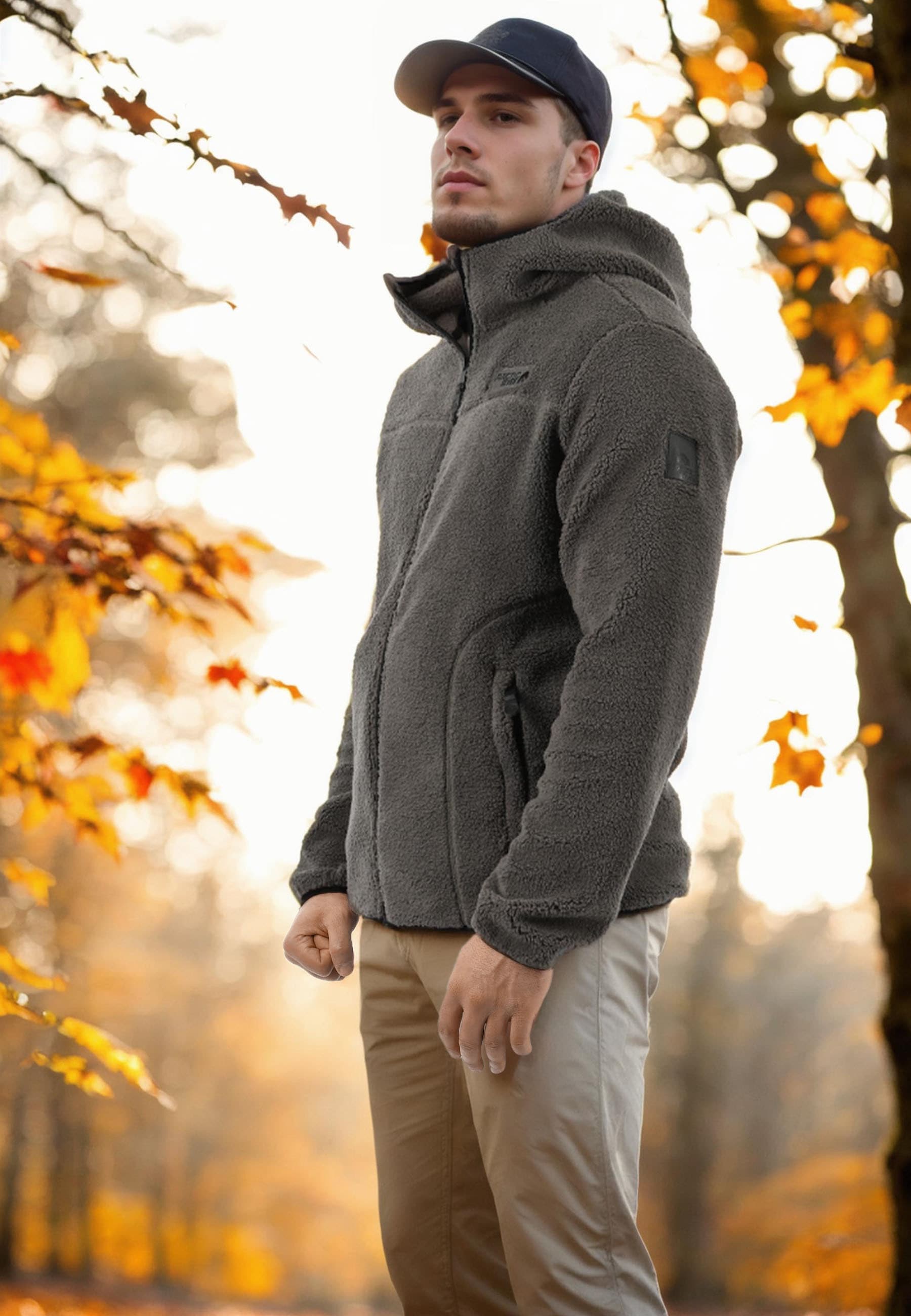 Arctic Seven Fleecejacke »Arctic Seven Herren Sherpa Fleecejacke mit Kapuze AS413«