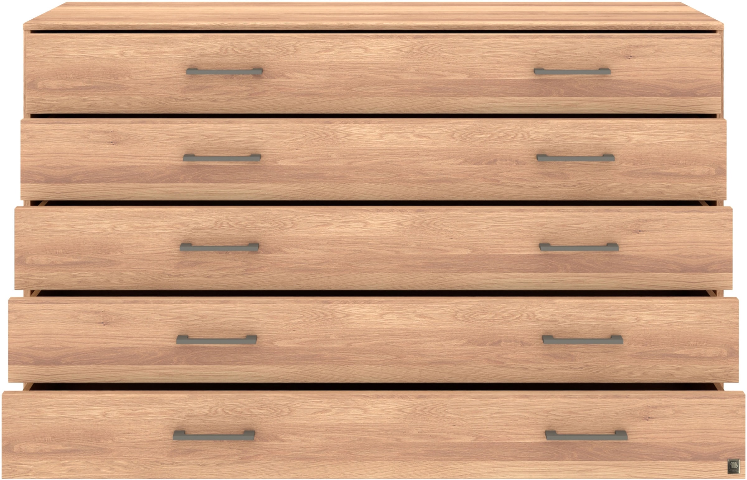 Musterring Schubkastenkommode »Sorrent Sideboard, Wäscheschrank, mit Schubladen, teilmassiv, 141 cm«, (Kommode, mit Selbsteinzug und Dämpfung, MADE IN GERMANY), Schubkästen mit Softabstoppung, Fronten Eiche massiv, Breite 141 cm