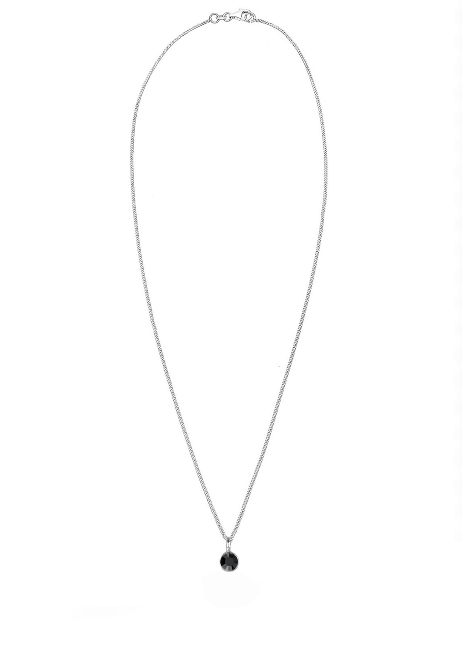Elli Silberkette »Halskette Solitär Glas Kristalle Schwarz 925 Sterling Silber«