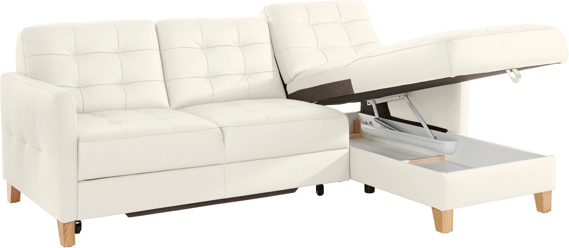exxpo - sofa fashion Ecksofa »Elio, kompakt und komfortabel, bequem und zeitloses Design, L-Form«, wahlweise mit Bettfunktion