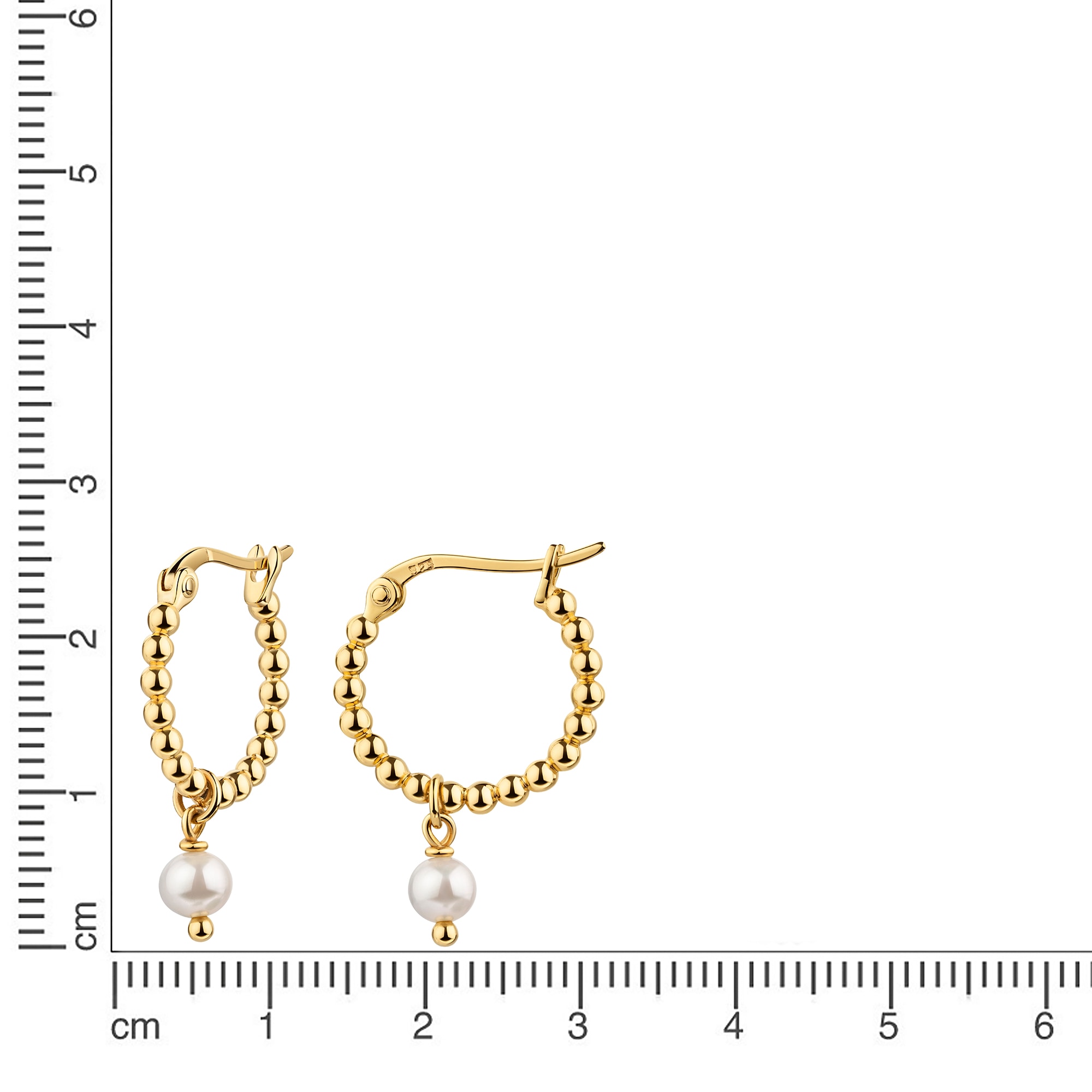 Firetti Paar Creolen »Schmuck Geschenk Silber 925 Ohrschmuck Ohrringe Kugeln« mit Süßwasserzuchtperle