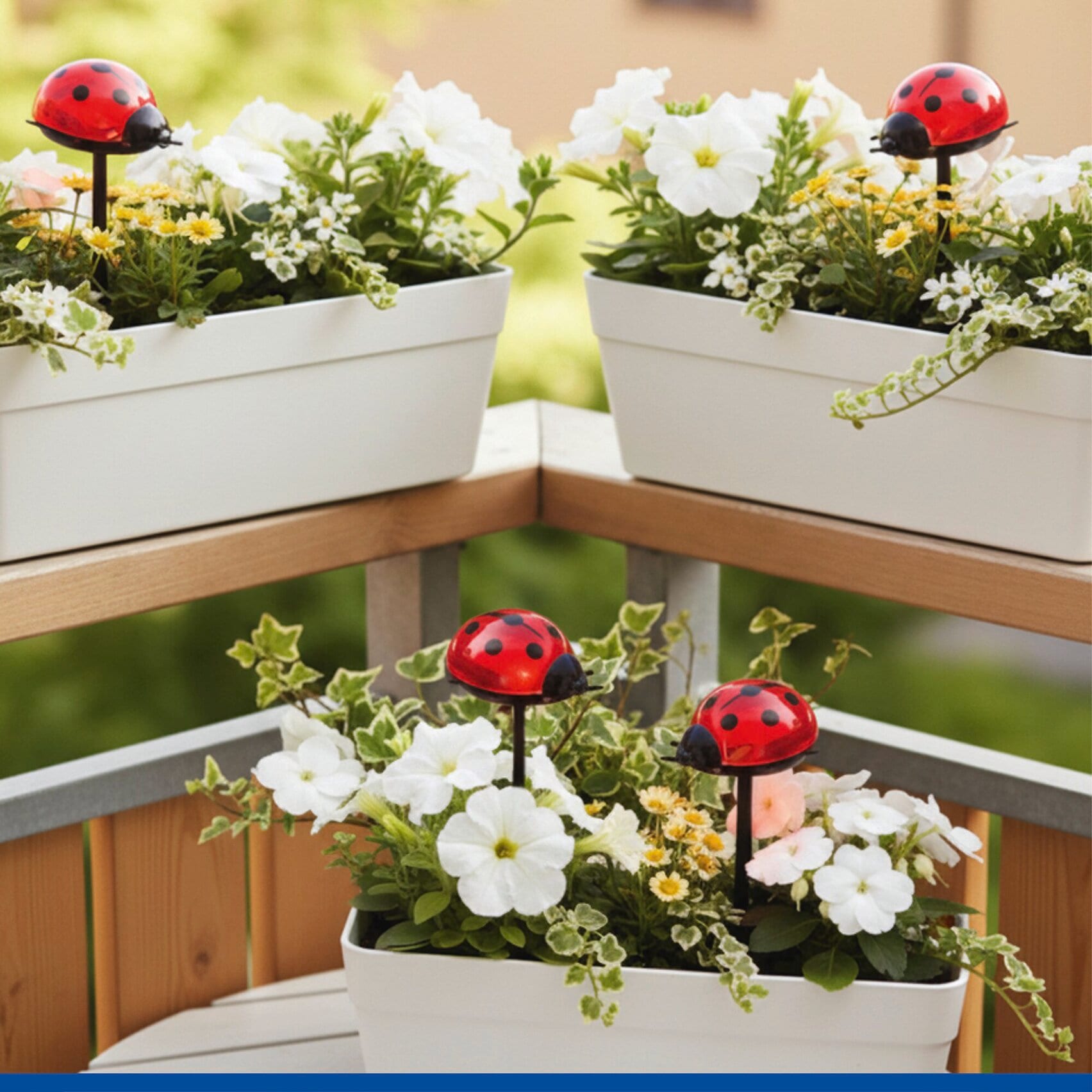 Maximex LED Gartenleuchte »Modell Marienkäfer« 4 Stk. Warmweiß Beetstecker, solarbetriebene Gartenbeleuchtung, leuchtet bis zu 10 Std