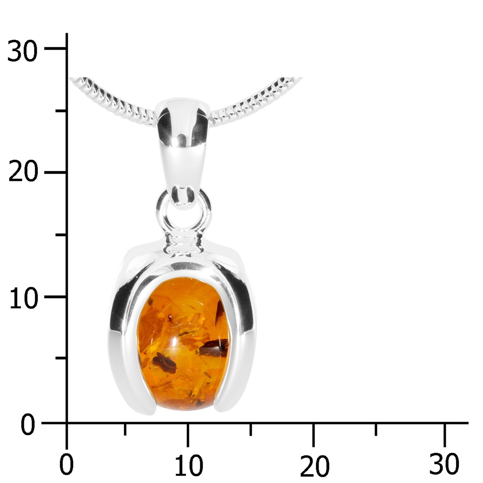 OSTSEE-SCHMUCK Kette mit Anhänger »- Ute 10 mm - Silber 925/000 - Bernstein«