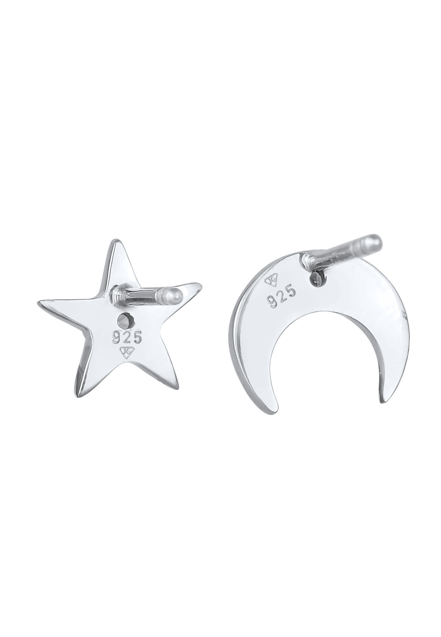 Elli Paar Ohrstecker »Ohrringe Sterne Halbmond Zirkonia Emaille 925 Silber«