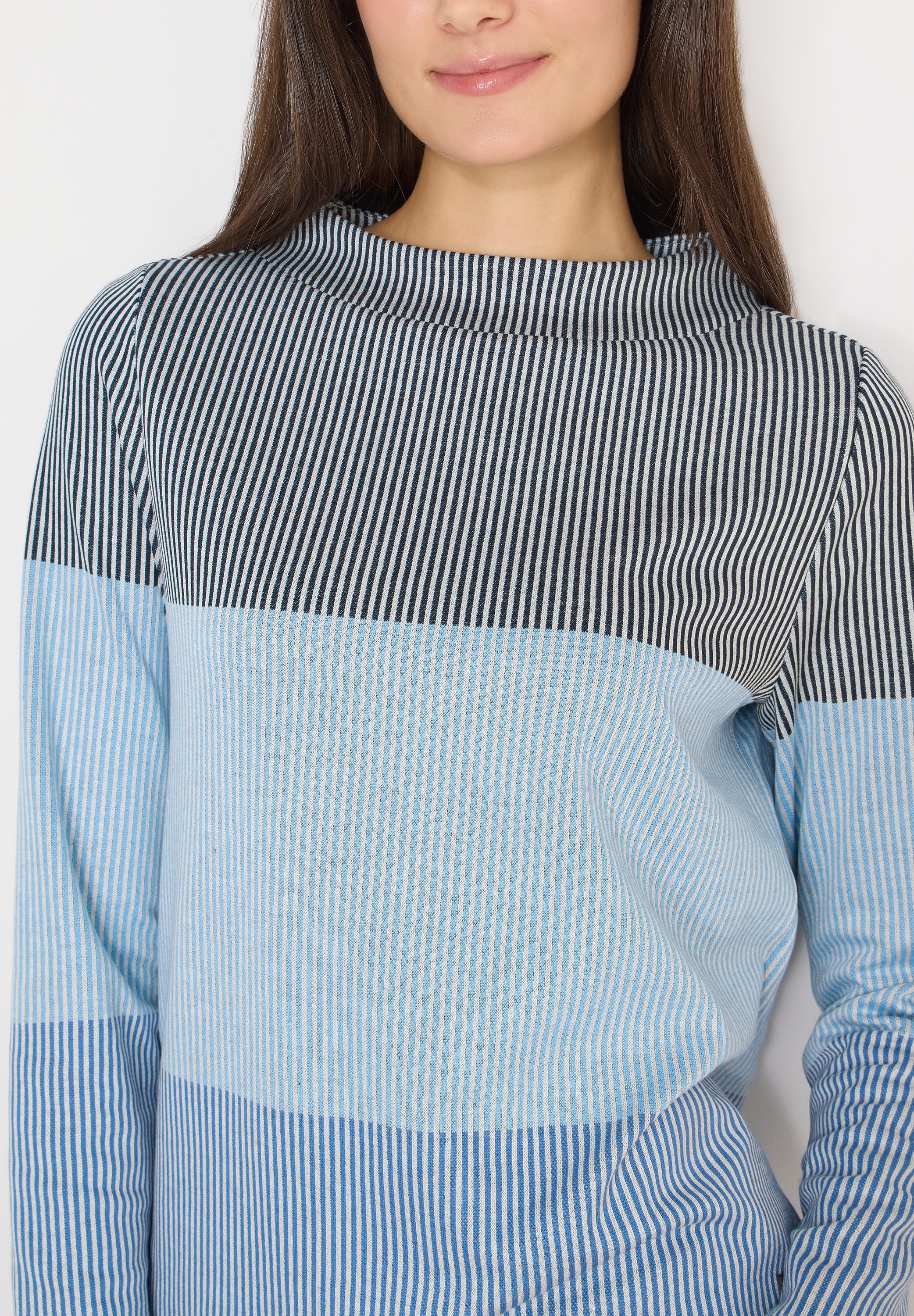 Cecil Jacquardpullover im Colorblocking-Look