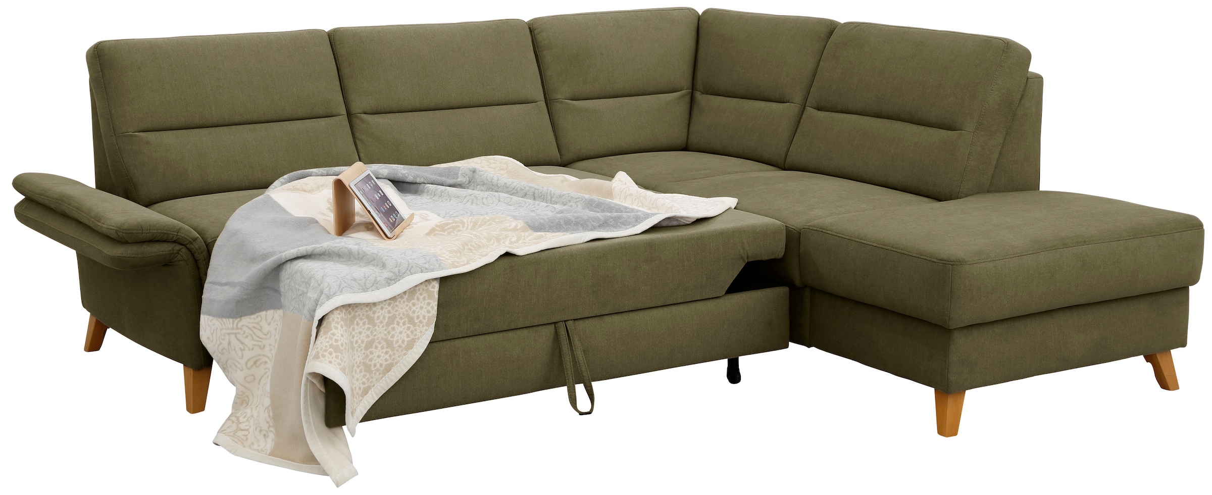 Home affaire Ecksofa »Westerland L-Form«, Federkern-Polsterung, wahlweise mit Bettfunktion, Bettkasten