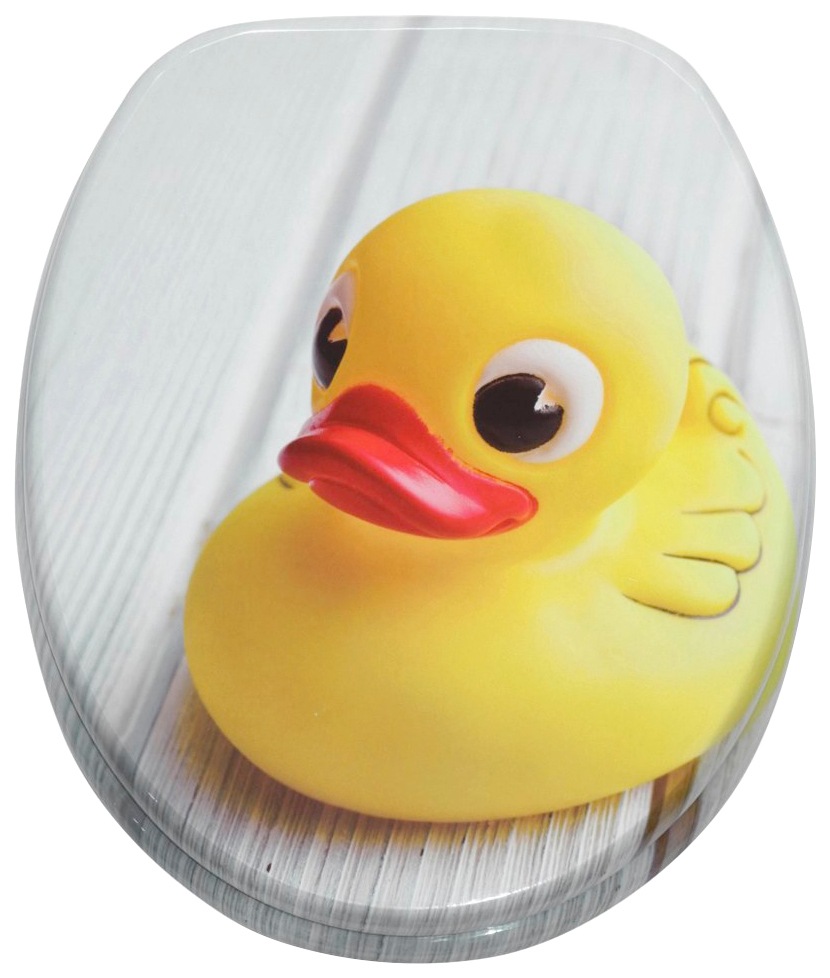 Sanilo Badaccessoire-Set »Ente«, (Komplett-Set, 3 tlg.), bestehend aus WC-Sitz, Badteppich und Waschbeckenstöpsel