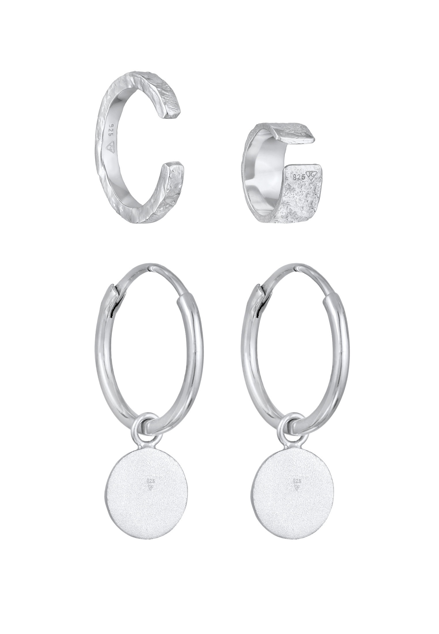 Elli Ohrstecker-Set »Ohrringe Creolen Earcuff Set im modischen Look 925 Silber«