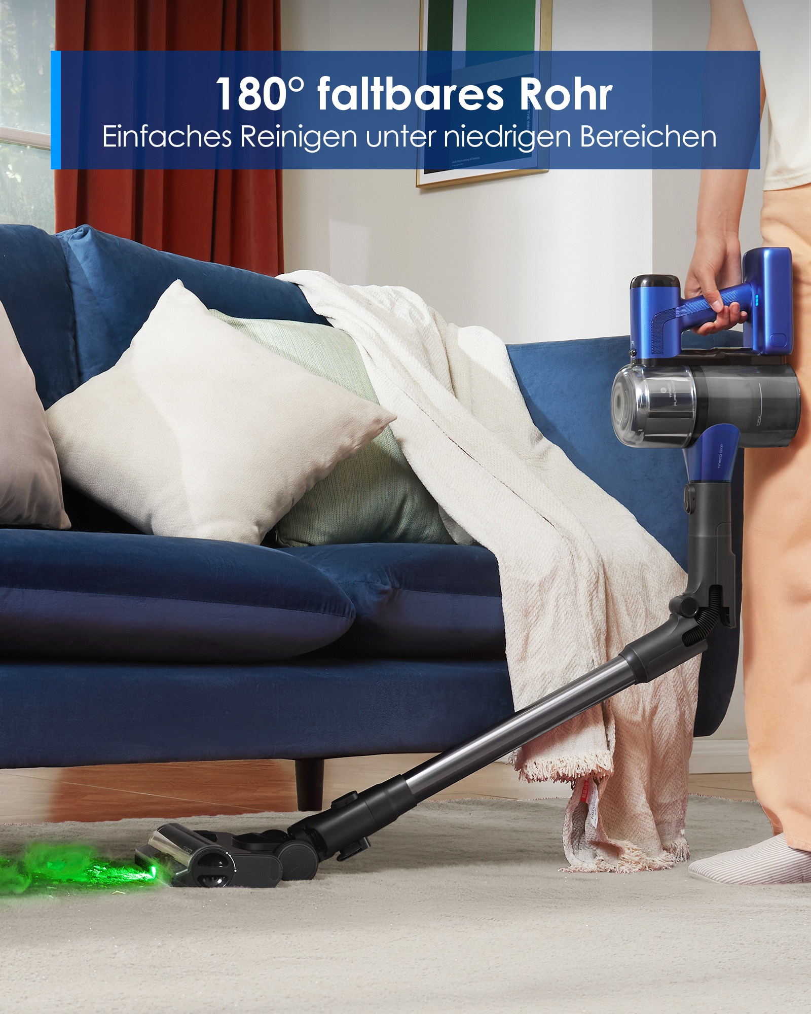 Tineco Akku-Hand-und Stielstaubsauger »Pure One S50 Pro«, Freistehende Ladestation, Anpassung der Saugleistung, 95Min Power-Akku