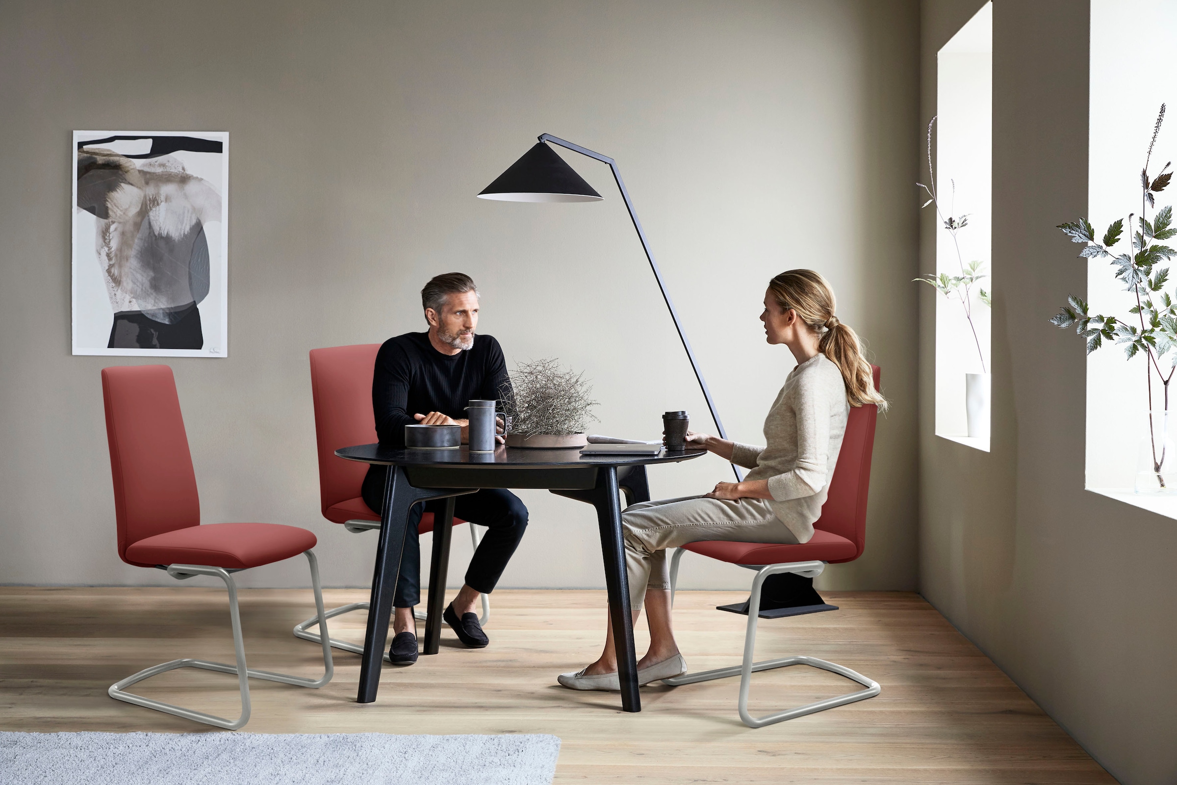 Stressless® Polsterstuhl »Laurel«, Leder PALOMA, High Back, Größe L, mit Beinen aus Stahl in Schwarz matt