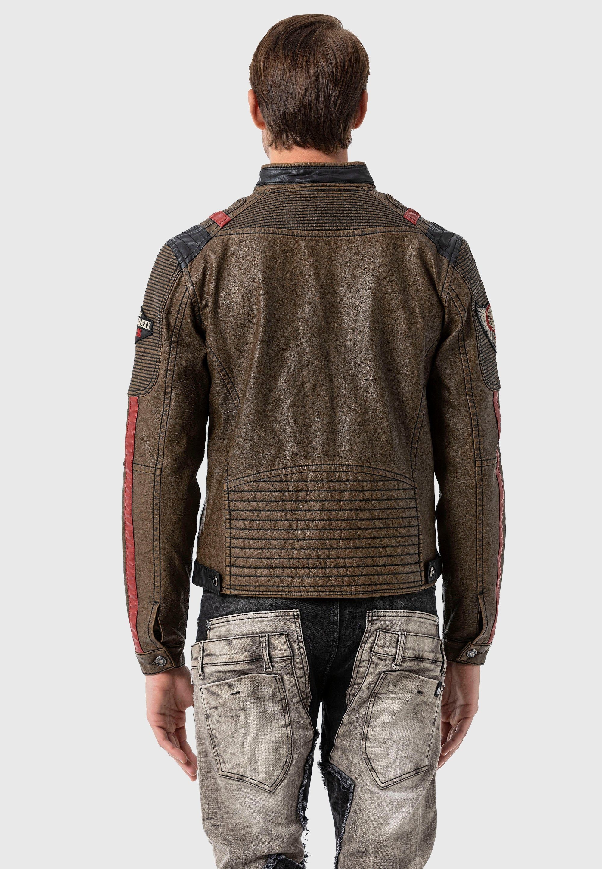 Cipo & Baxx Bikerjacke »Cipo & Baxx Jacke« ohne Kapuze im Biker-Look