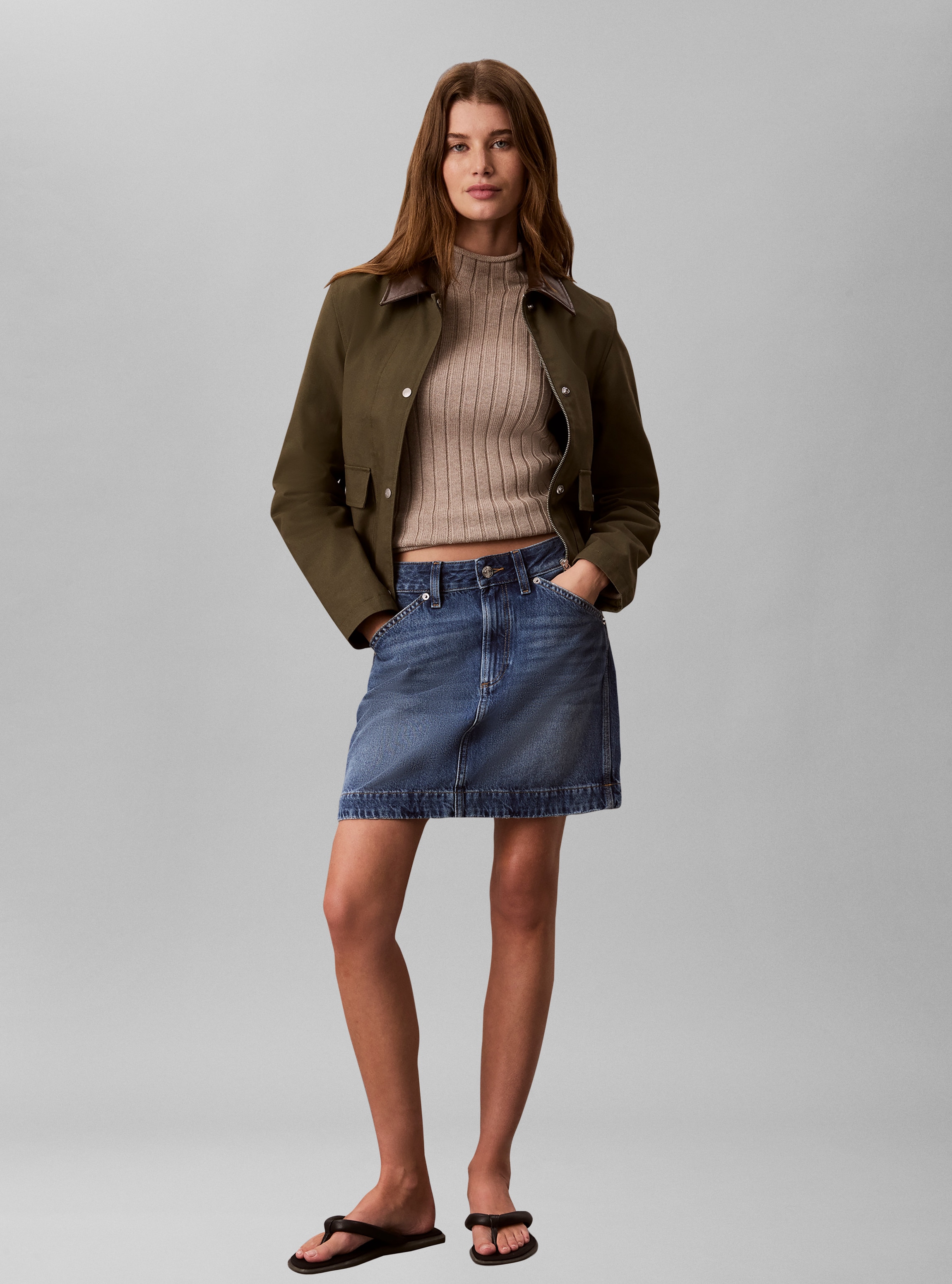 Calvin Klein Jeans Rollkragenpullover »WOVEN LABEL T-NECK SWEATER« Regular fit mit Stehkragen