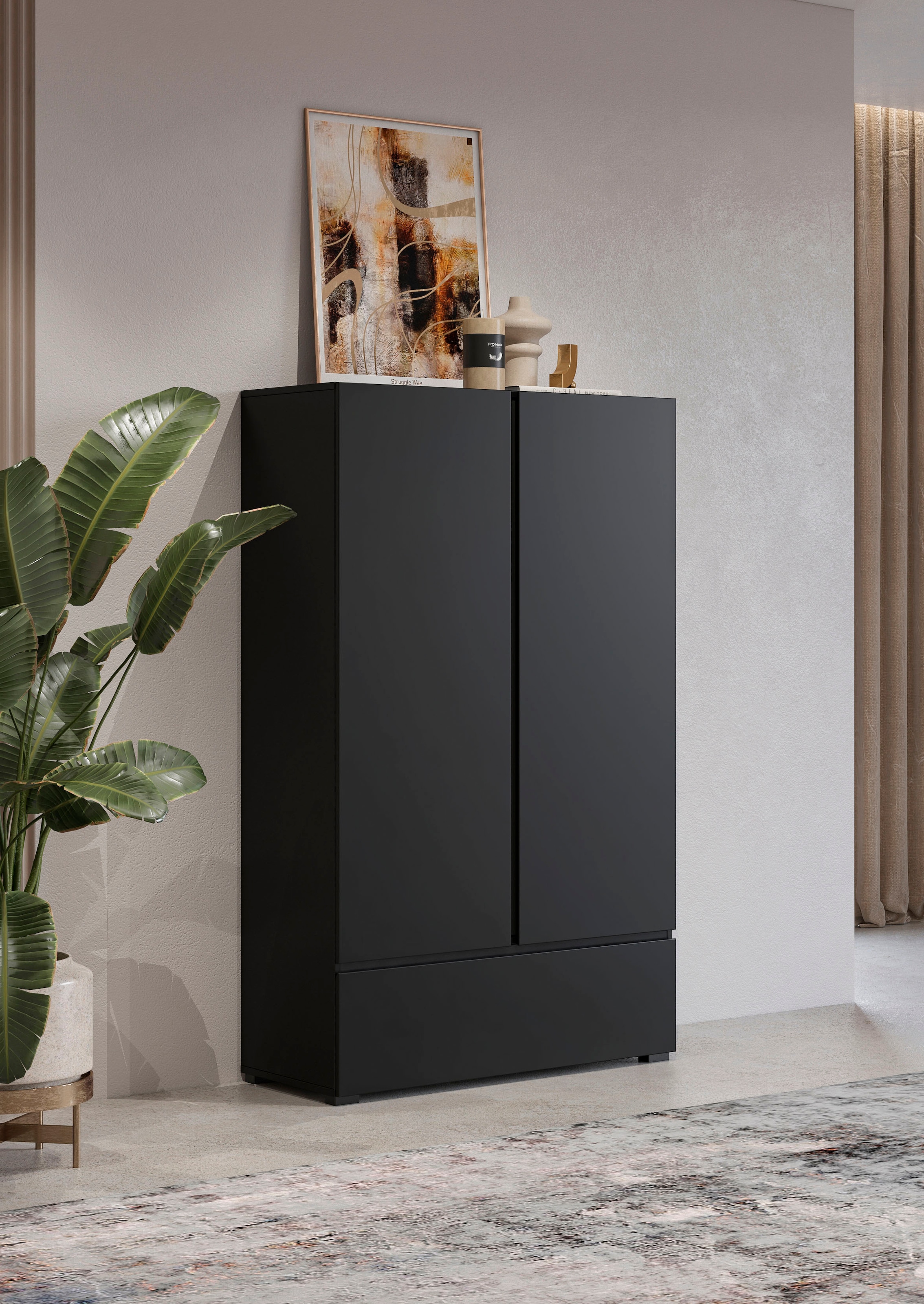 OTTO home Mehrzweckschrank »Cross,Breite 89 cm, Highboard, Universalschrank, Garderobe« Waescheschrank mit viel Stauraum, Einlegeböden verstellbar