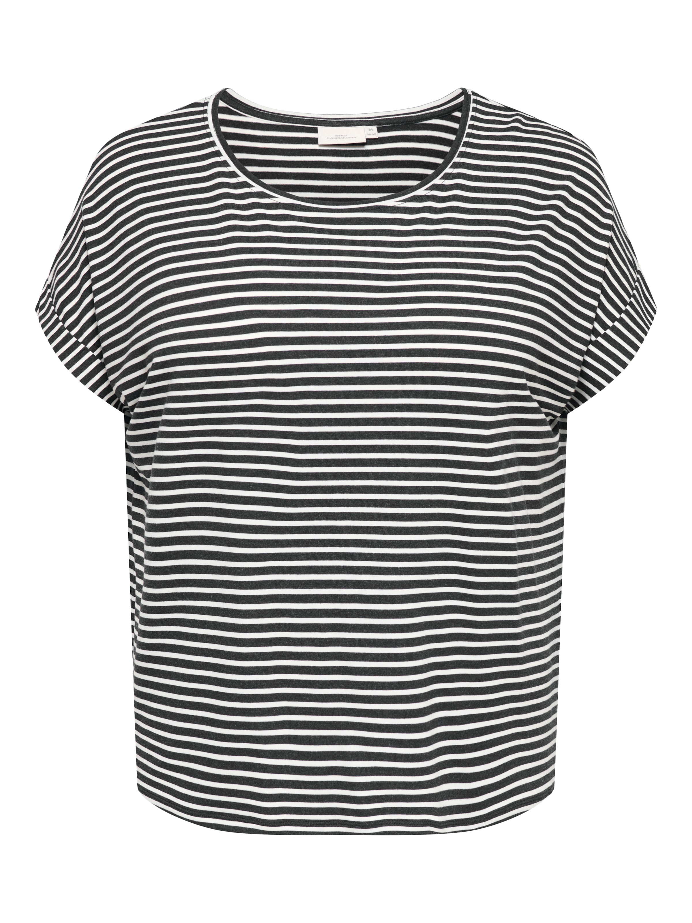 ONLY CARMAKOMA Kurzarmshirt »CARMOSTER STRIPE S/S O-NECK TOP JRS NOOS« Viskosemischung, regular fit