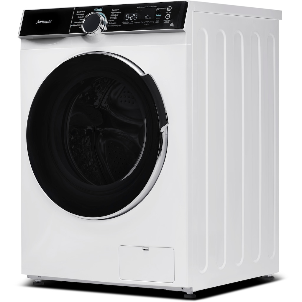 Hanseatic Waschmaschine, HWMK714A, 7 kg, 1400 U/min, Mengenautomatik, Nachtwaschprogramm, Vollwasserschutz, Dampfoption