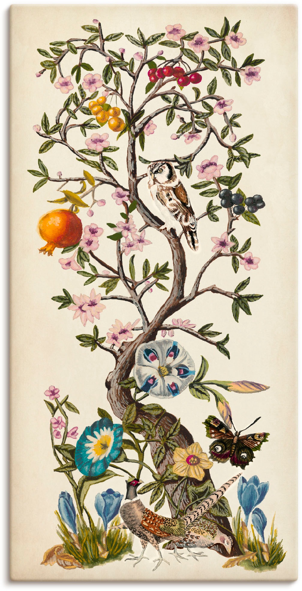 Artland Wandbild »Chinoiserie Natur I«, Pflanzen, (1 St.), in vielen Größen & Produktarten - Alubild / Outdoorbild für den Außenbereich, Leinwandbild, Poster, Wandaufkleber / Wandtattoo auch für Badezimmer geeignet