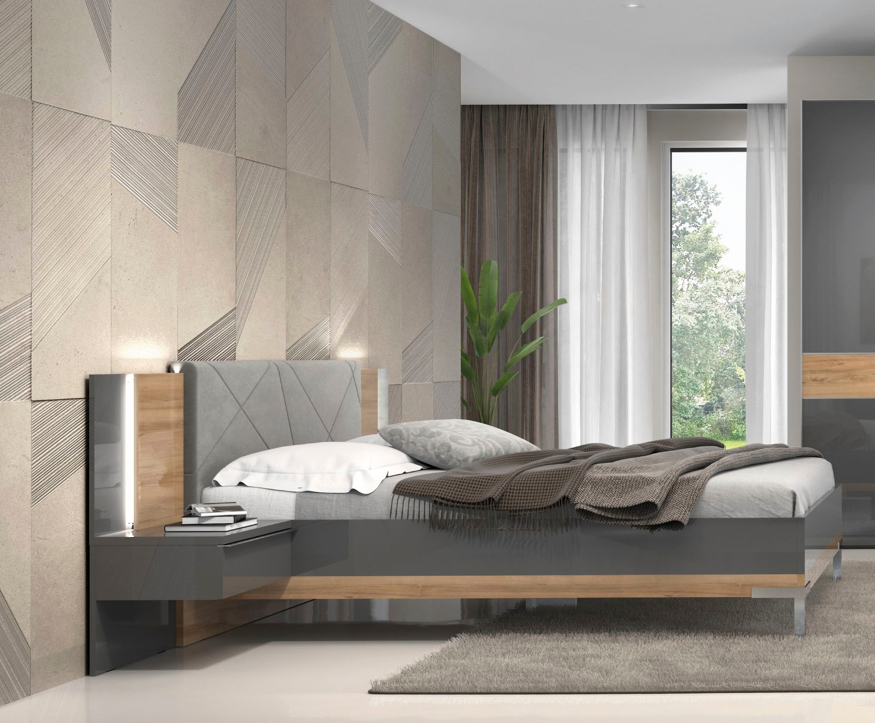 Places of Style Nachtkonsole »Onyx«, Nachtkonsole Zubehör, das am Kopfteil eines Onyx-Bettes montiert ist