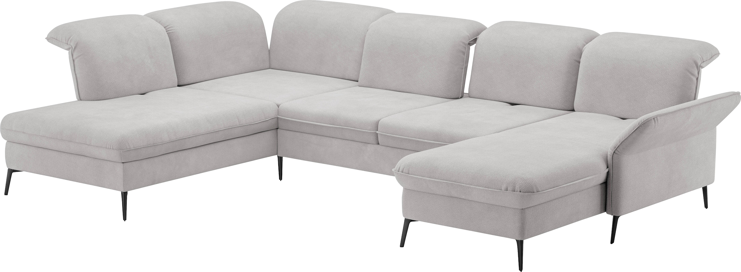 sit&more Wohnlandschaft »Emely, inkl. Sitztiefenverstellung«, wahlweise mit Bettfunktion,Bettkasten,Kopf- & Armteilverstellung