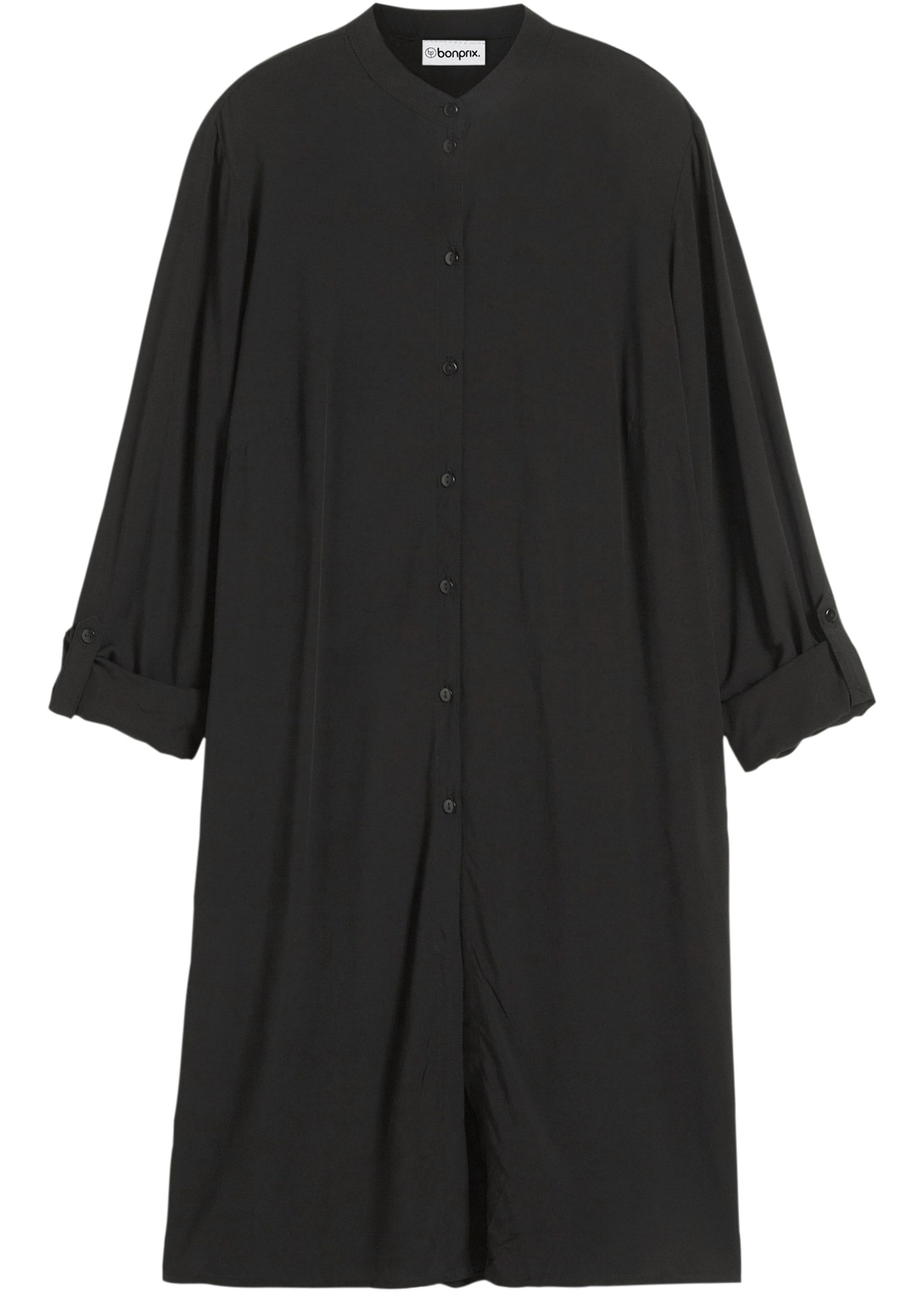 bonprix Longbluse gerade Passform, mit langem Arm, aus Viskose, mit Stehkragen