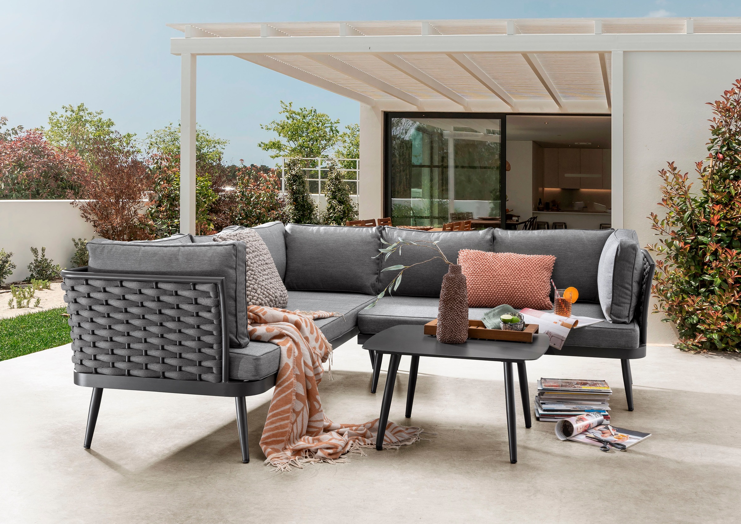 Destiny Gartenlounge-Set »RIMINI«, (Set), Ecklounge mit Tisch