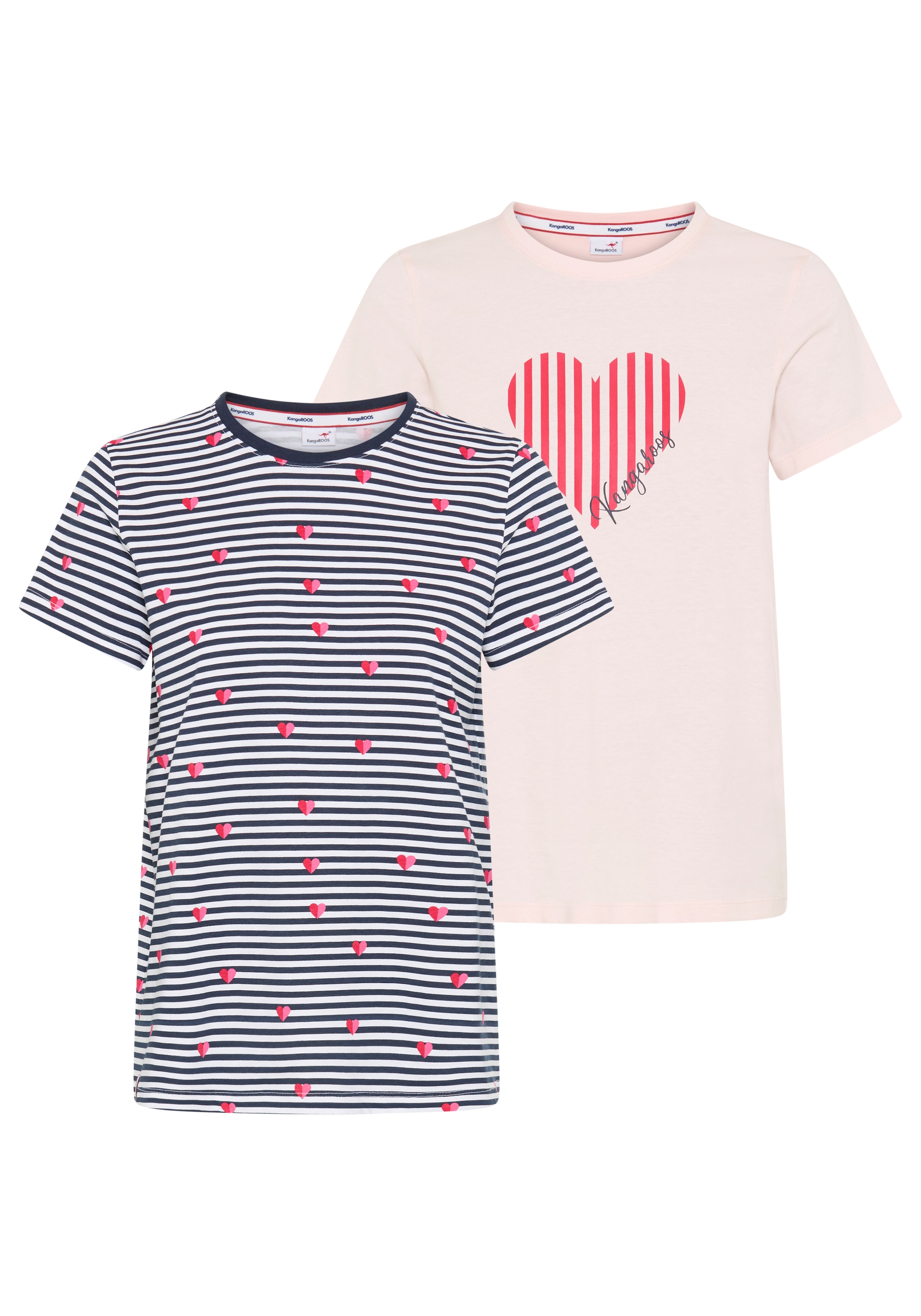 KangaROOS T-Shirt schmale Passform, Kurzarm, Rundhalsausschnitt, aus Single Jersey