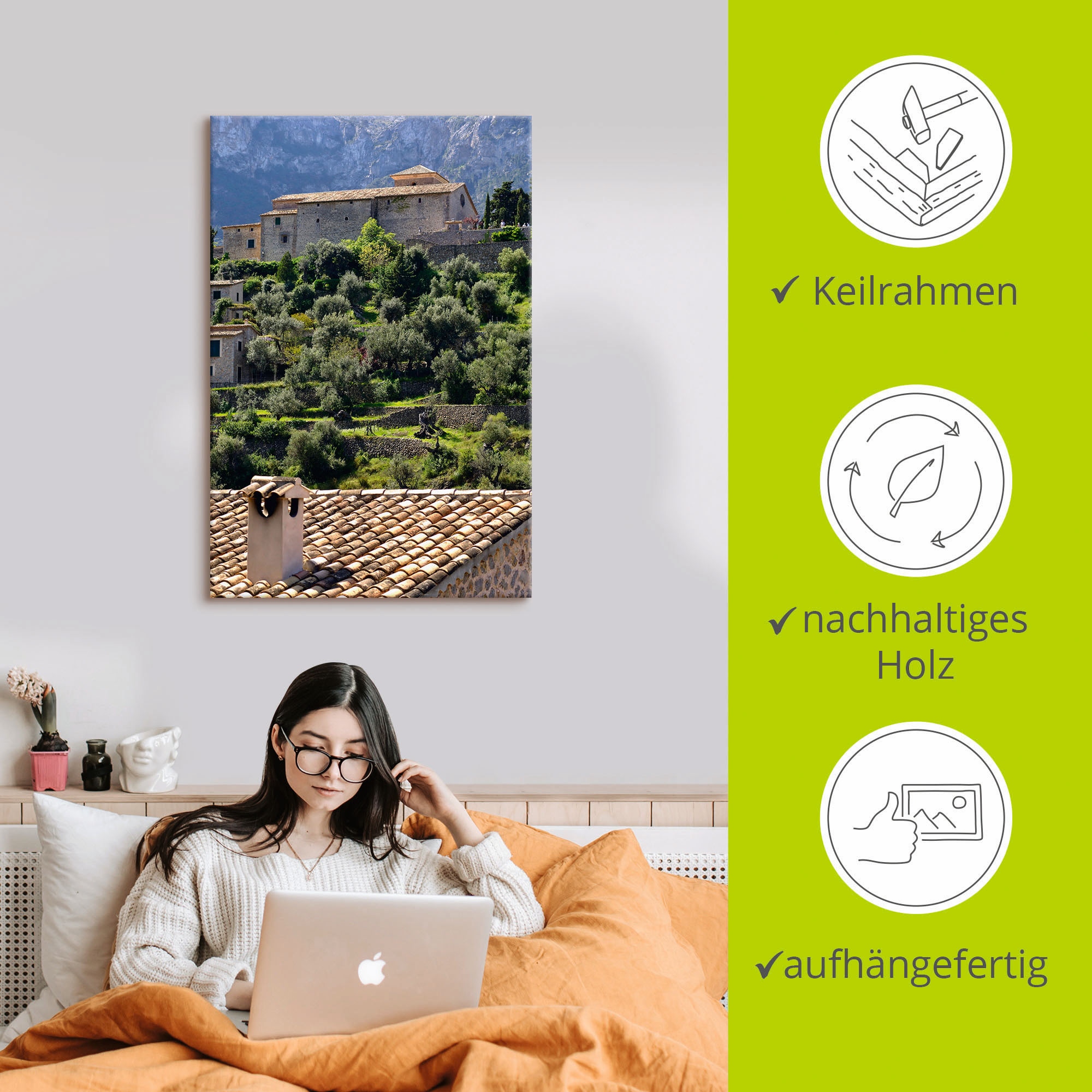 Artland Wandbild »Ambiente bei Valldemossa, Mallorca«, Gartenbilder, (1 St.), als Alubild, Leinwandbild, Wandaufkleber oder Poster in versch. Größen