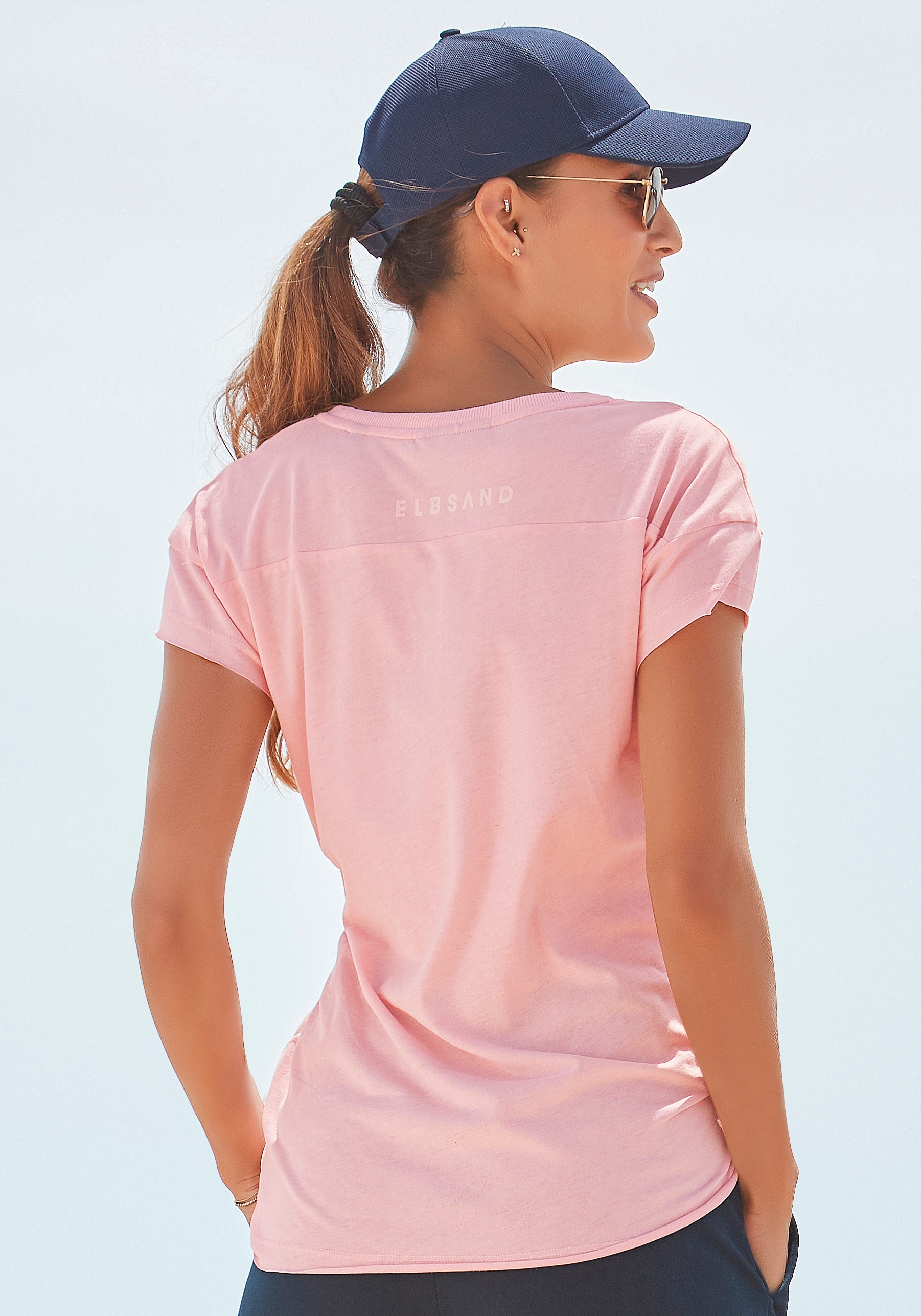 Online mit Kurzarmshirt T-Shirt Baumwoll-Mix, OTTO Elbsand Logodruck, sportlich im »Ranva«, aus Shop