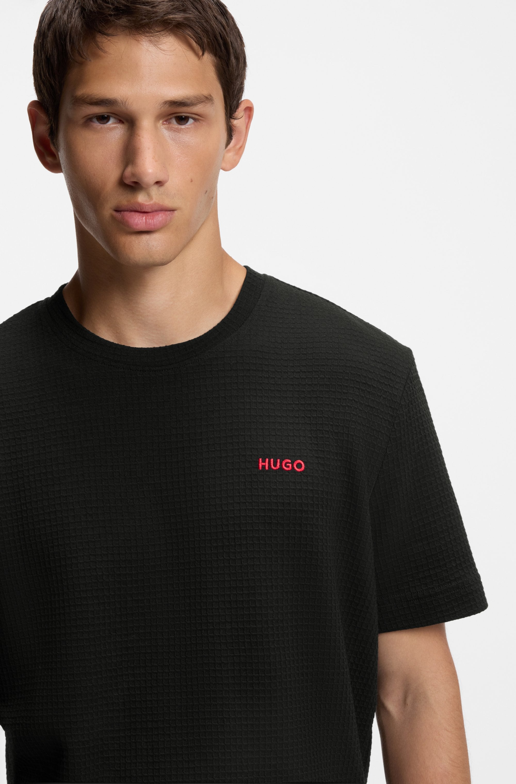 HUGO Underwear T-Shirt »,Austin T-Shirt«, Waffelstruktur und Logo-Stickerei