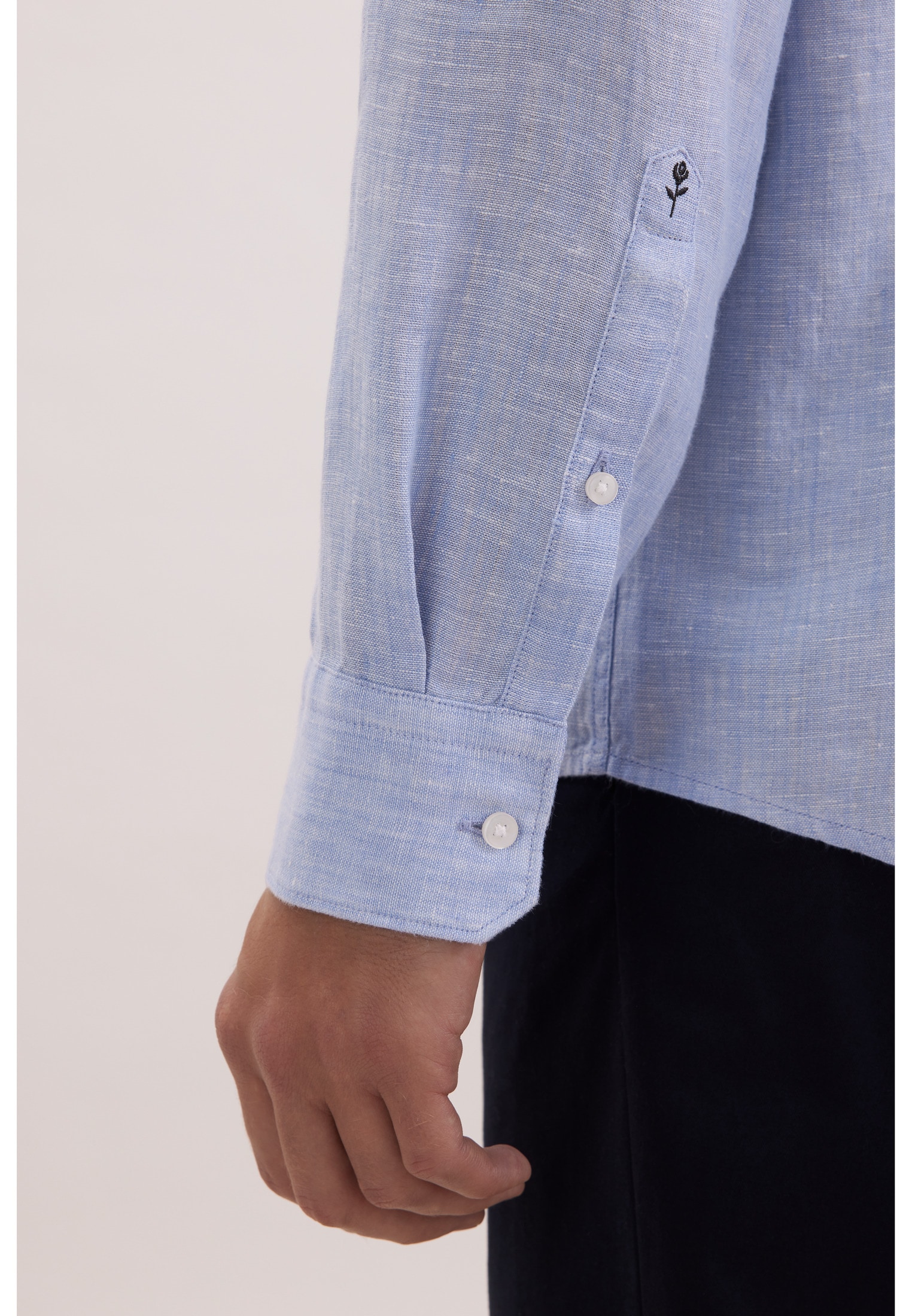 seidensticker Leinenhemd »Schwarze Rose« Slim 1/1 Kentkragen Uni