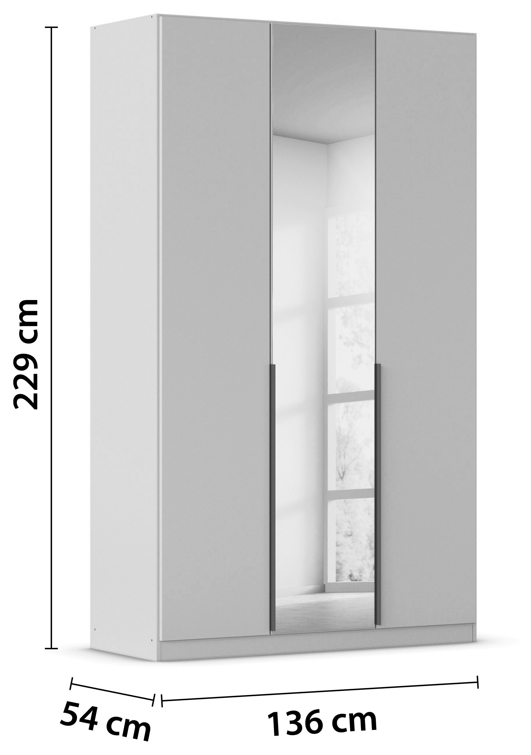 rauch Drehtürenschrank »Kleiderschrank Schrank Garderobe AGORDO mit Dekor- oder Hochglanzfront«, (in zwei Griff-Farben), durchdachte Innenausstattung, in 6 Breiten und 2 Höhen MADE IN GERMANY