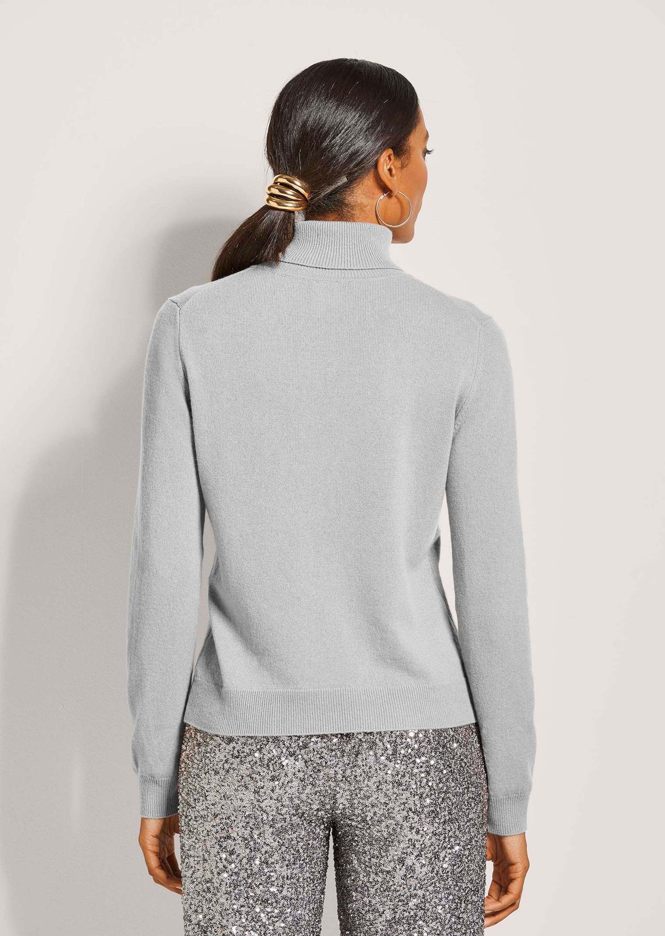 MADELEINE Longpullover »Kaschmirpullover Zeitloser Strickpullover mit geripptem Rollkragen«