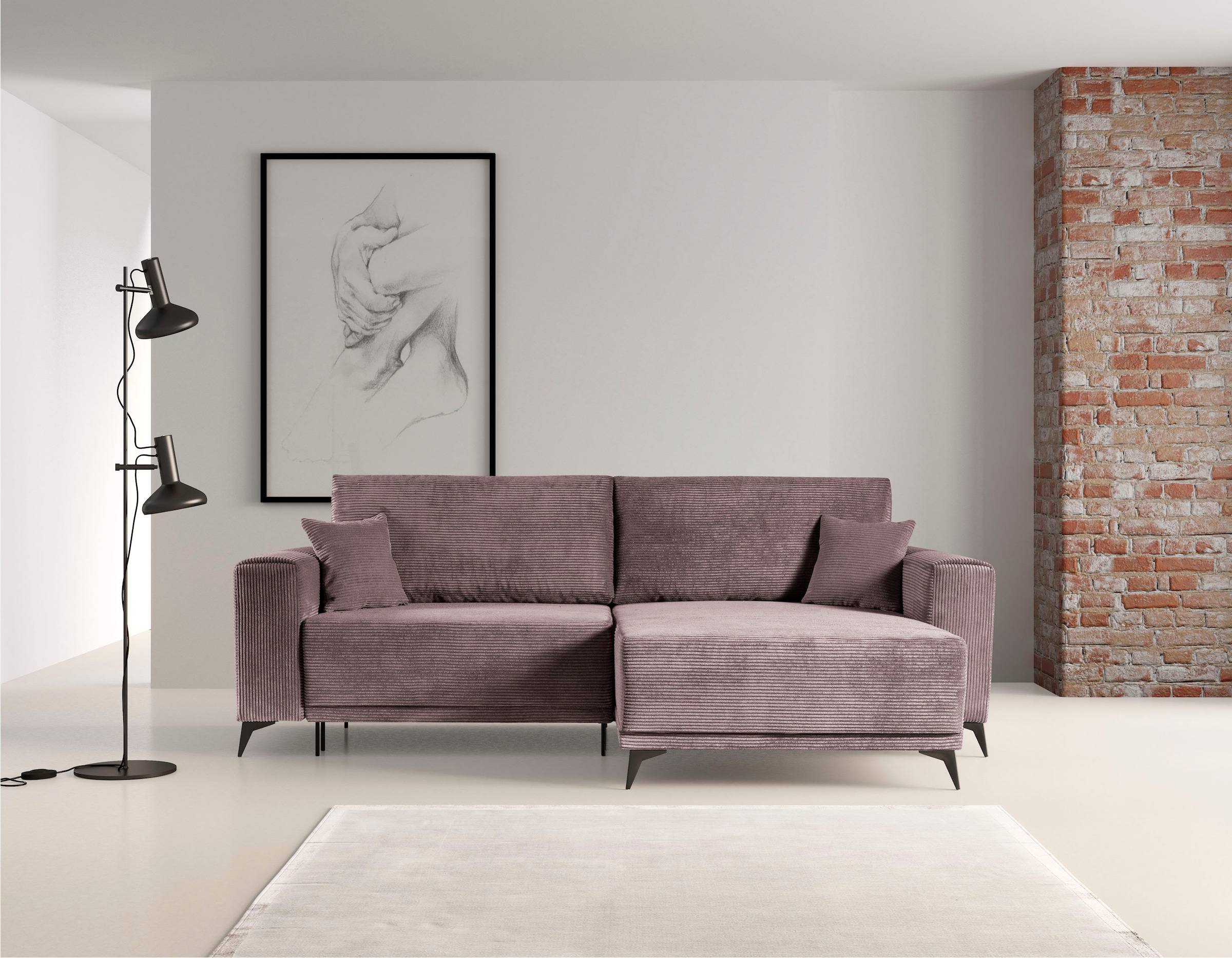 Shop & »Scandic«, Ecksofa Sofa Moderne WERK2 Cord, mit OTTO in Schlaffunktion Eckcouch im Online Bettkasten