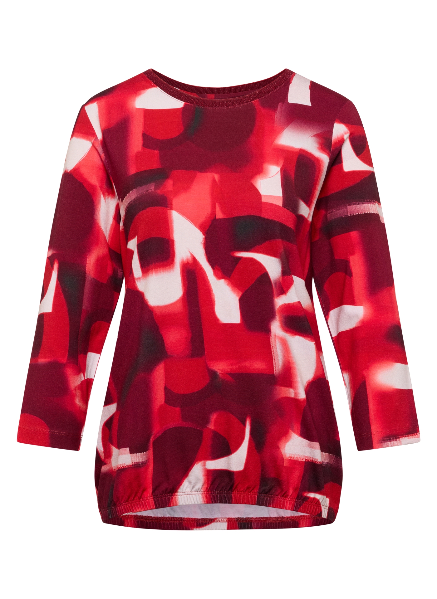 Rabe 3/4-Arm-Shirt mit grafischem Muster und Glitzer-Rundhals