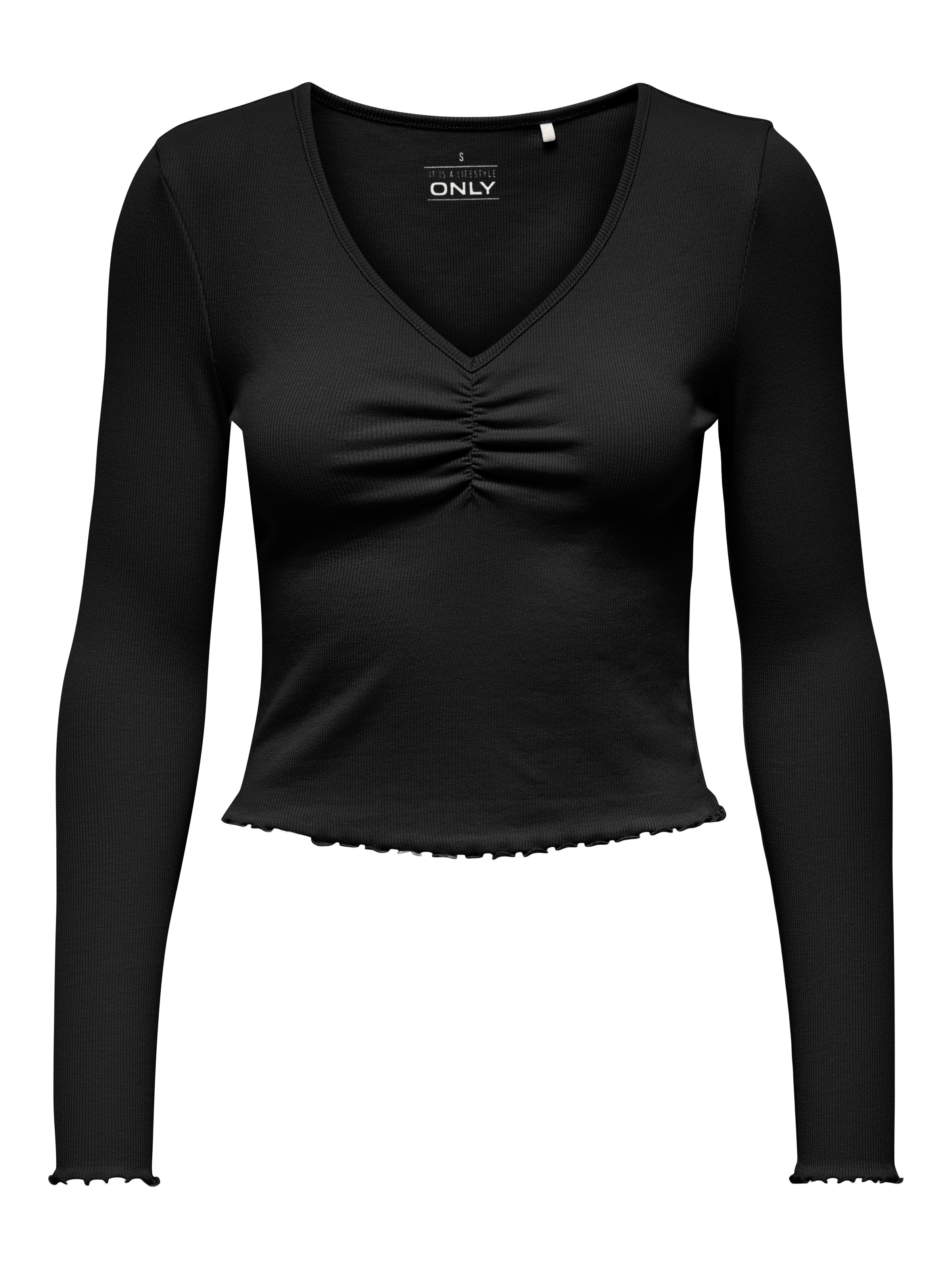 ONLY Langarmshirt »ONLBETTY L/S V-NECK TOP CC JRS«