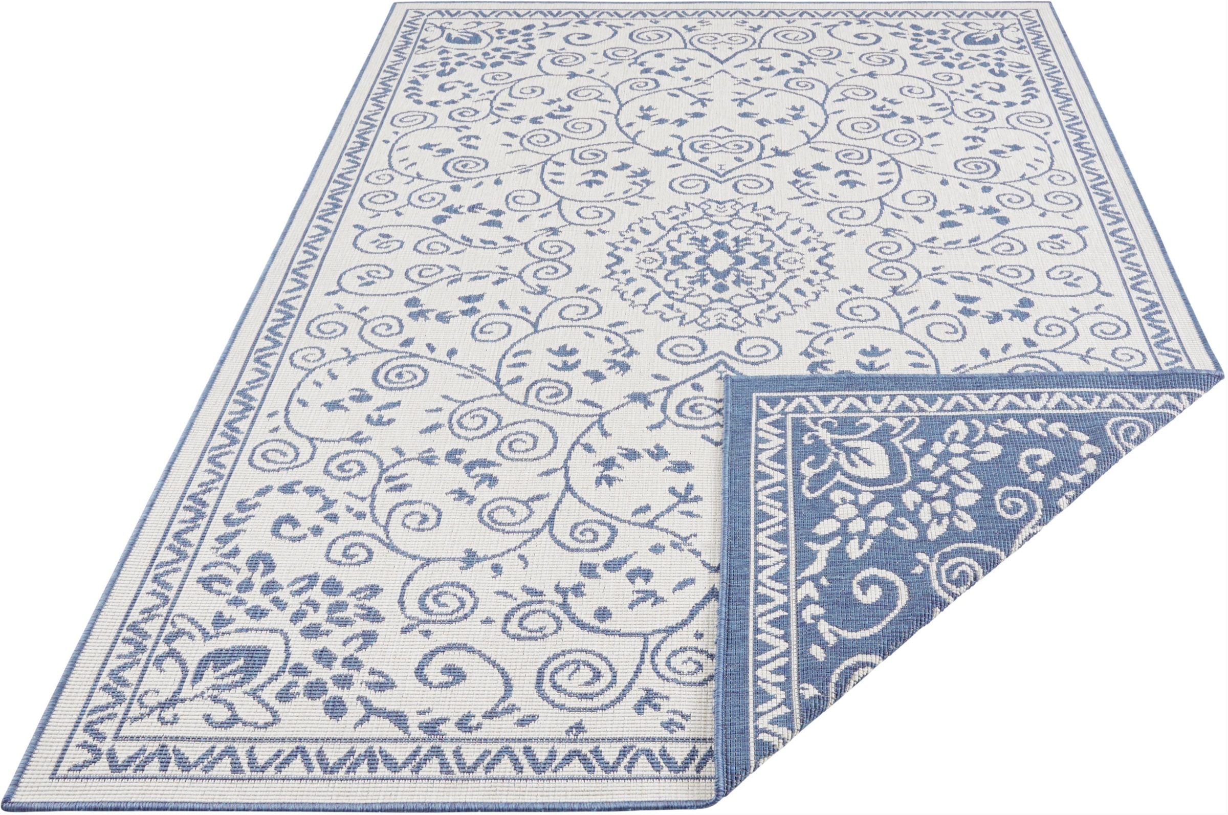 NORTHRUGS Teppich »LEYTE Wendeteppich«, rechteckig, 5 mm Höhe, In-& Outdoor, Teppich, Vintage, Wetterfest, Balkon, Garten, Wohnzimmer