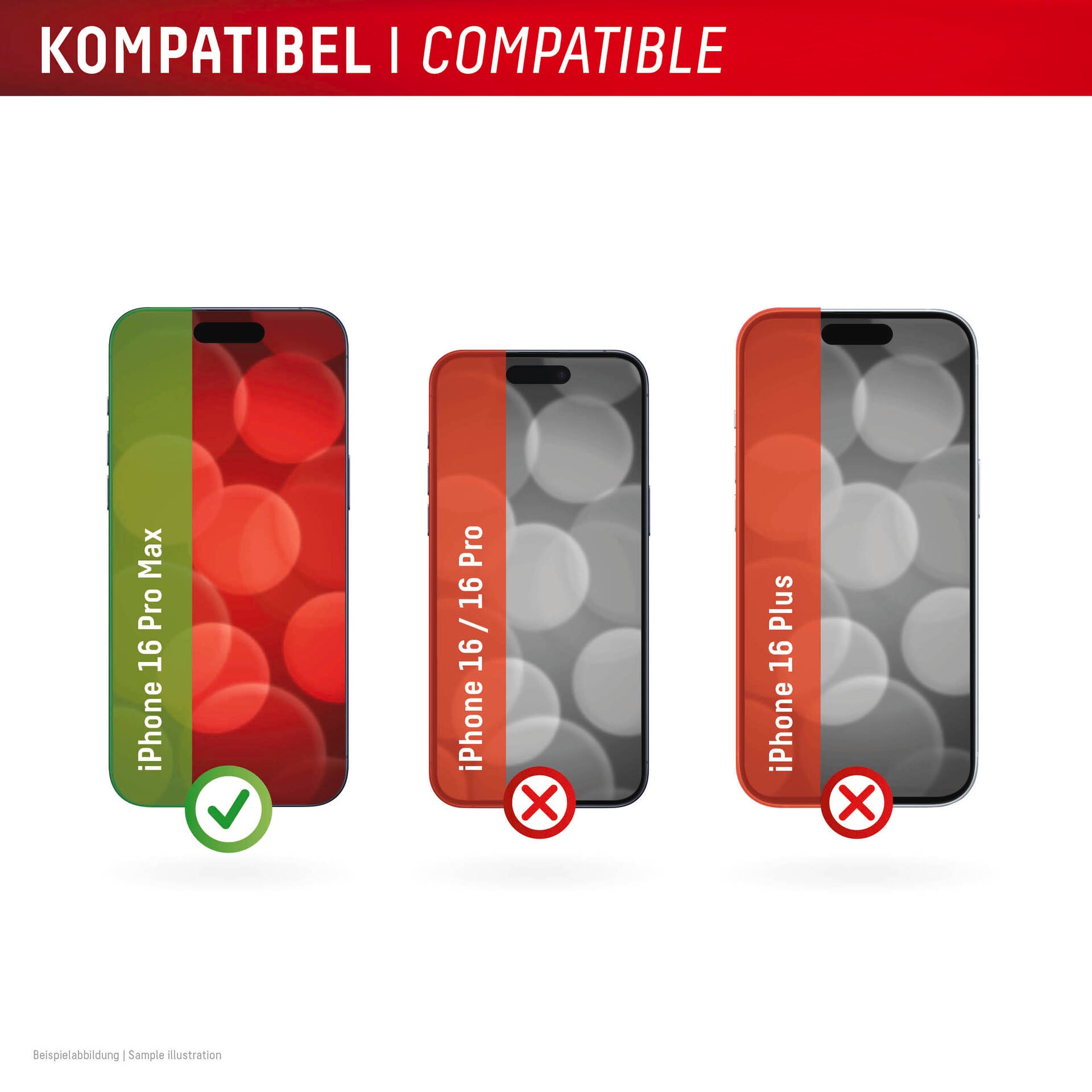 Displex Displayschutzglas »Real Glass Screen Protection + Case«, für Apple iPhone 16 Pro Max, Displayschutzfolie, Schutzfolie, Bildschirmschutz, kratz- & stoßfest