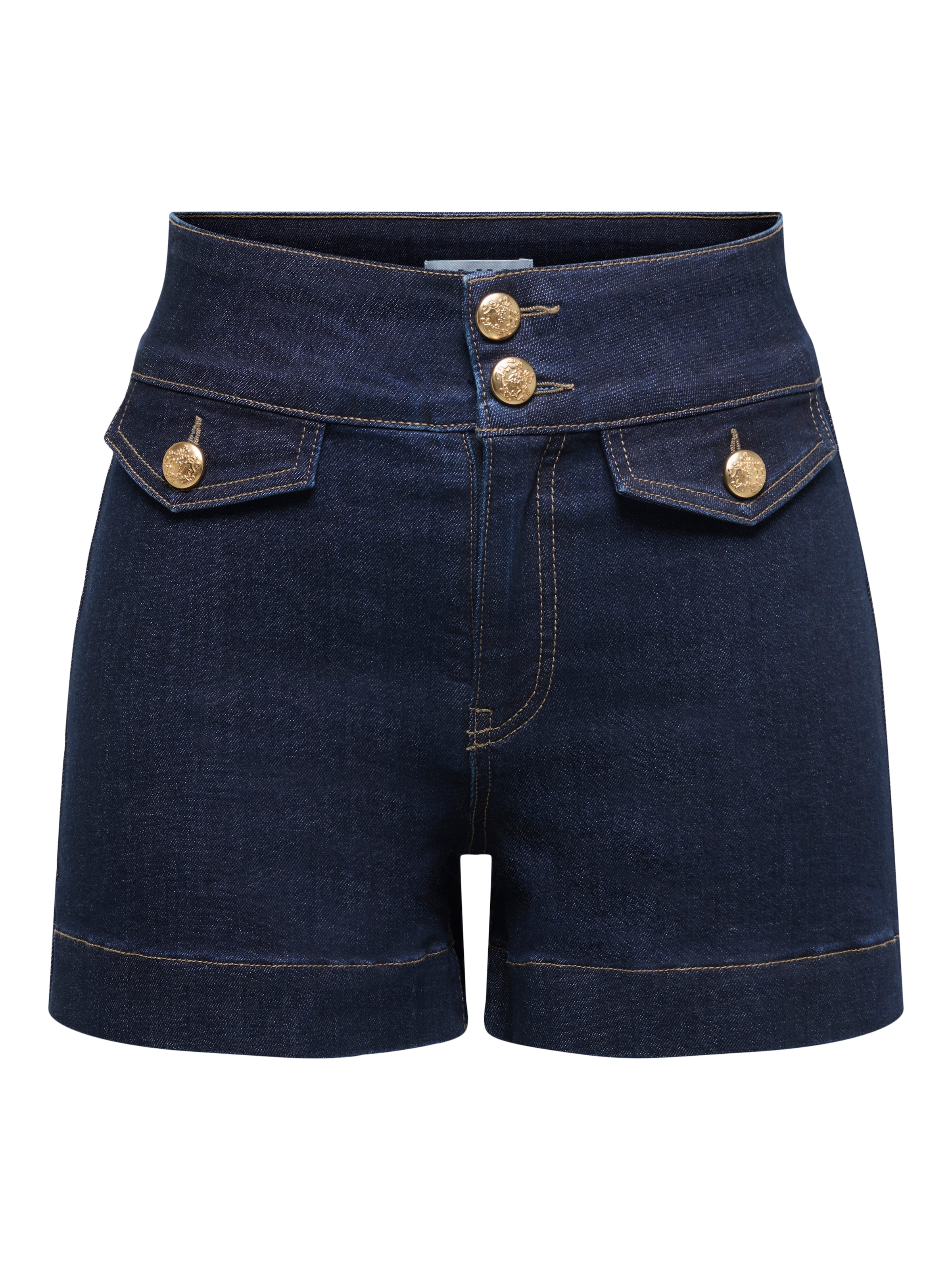 ONLY Jeansshorts »ONLEMILIA HW GOLD BUT DNM SHORTS NOOS« Materialmix, regular fit, High Waist