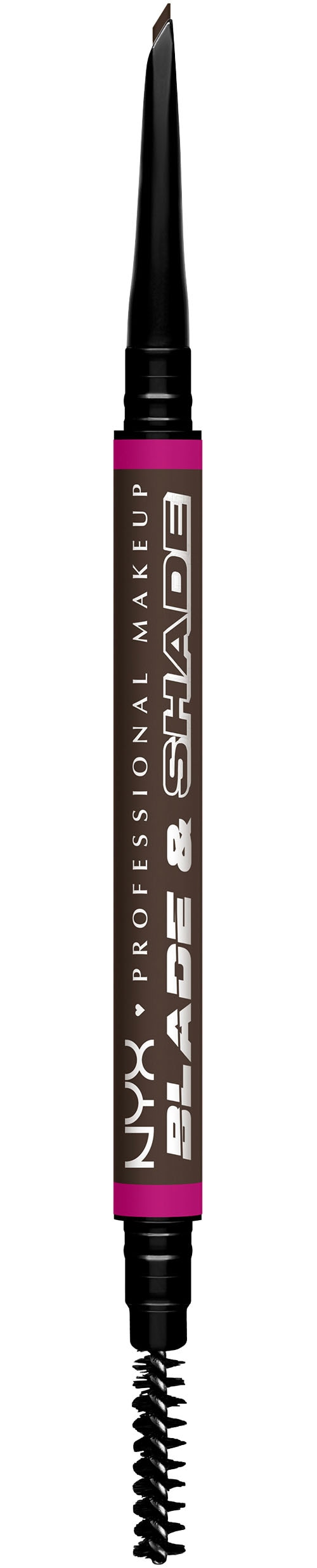 NYX Augenbrauenpflege »NYX Professional Makeup Blade & Shade Augenbrauenstift« Mit Nano Blade, zweiseitige Spitze, integrierte Bürste, wischfest.