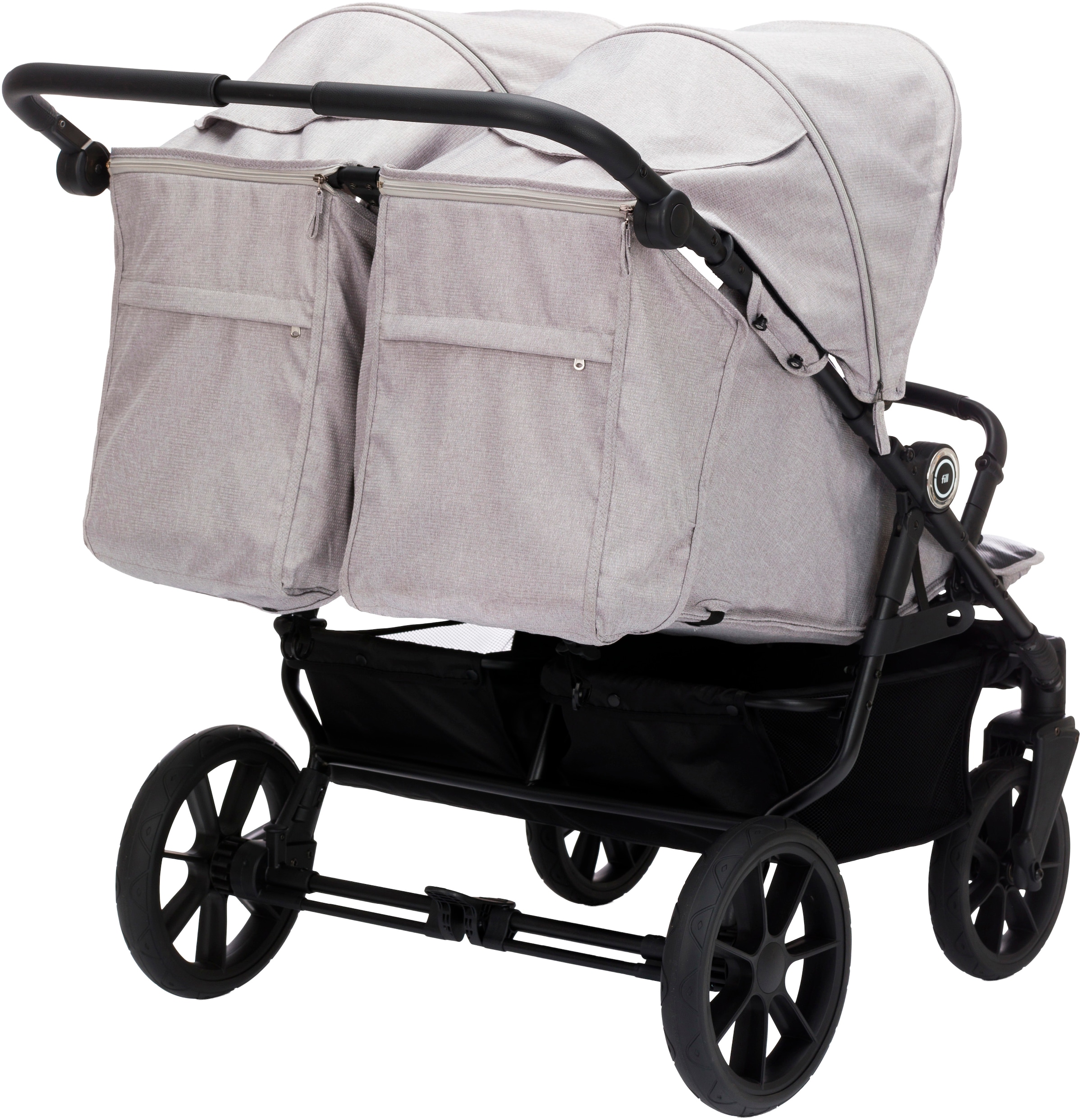 Fillikid Zwillingsbuggy »Duette, grau« 22 kg auch als Geschwisterwagen verwendbar; nur 75 cm breit