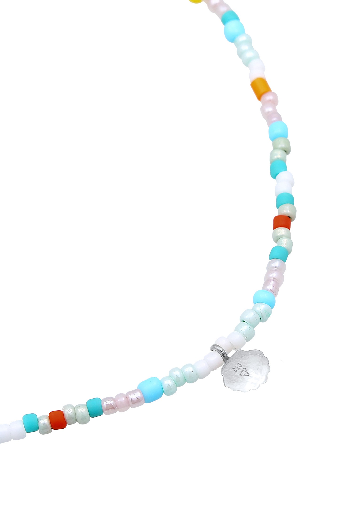 Elli Fußkette »Fußschmuck Muschel Glas Kugeln Bunt Sommer Beach 925 Silber«
