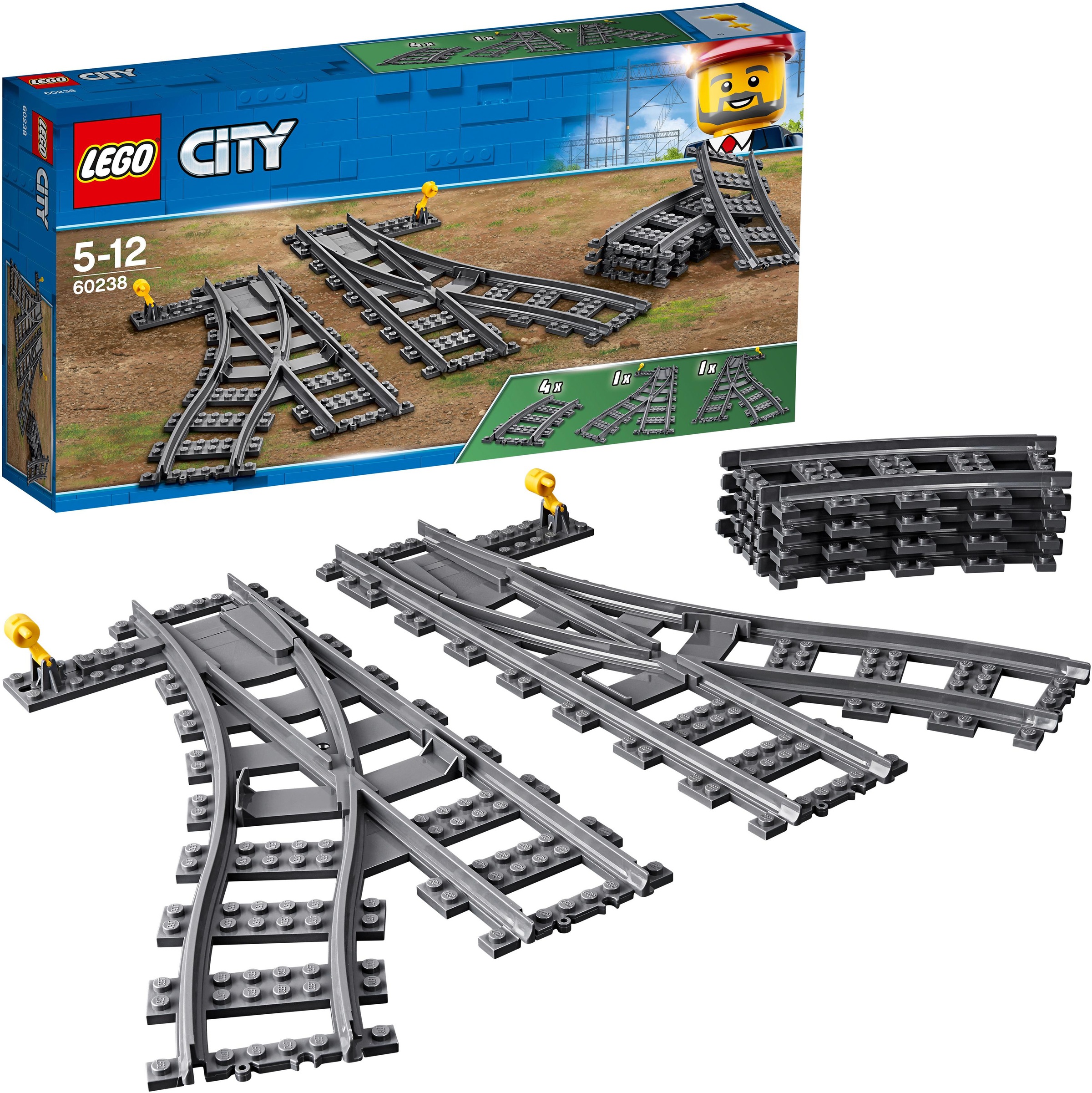 LEGO® Konstruktionsspielsteine »Switch Tracks (60238), LEGO® City«, (6 St.), Made in Europe
